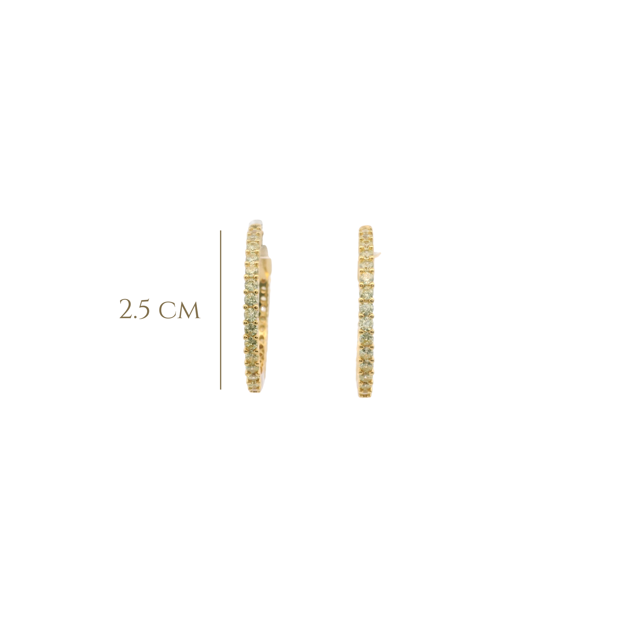 925YG SEMI INFINITY CZ YELLOW HOOPS