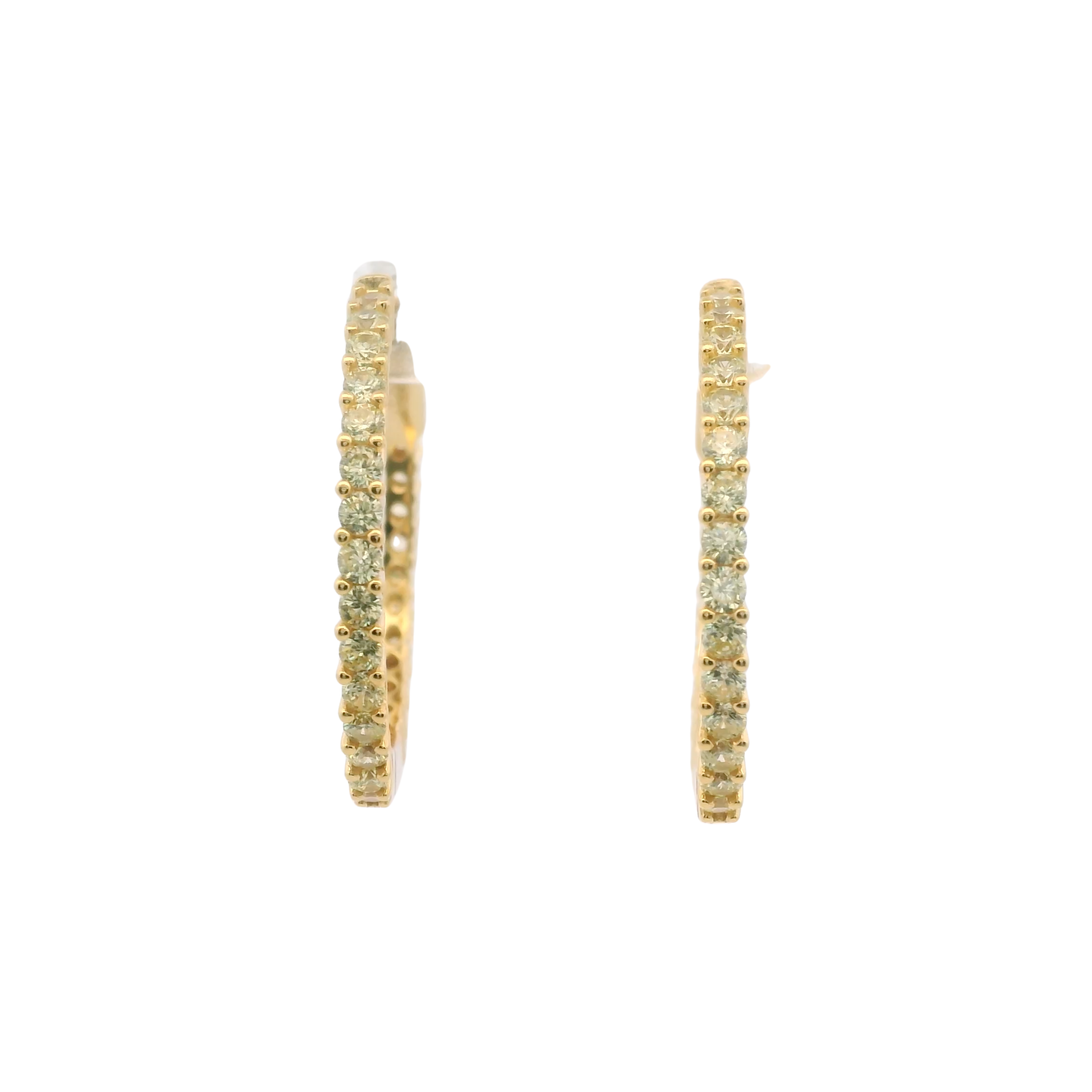 925YG SEMI INFINITY CZ YELLOW HOOPS