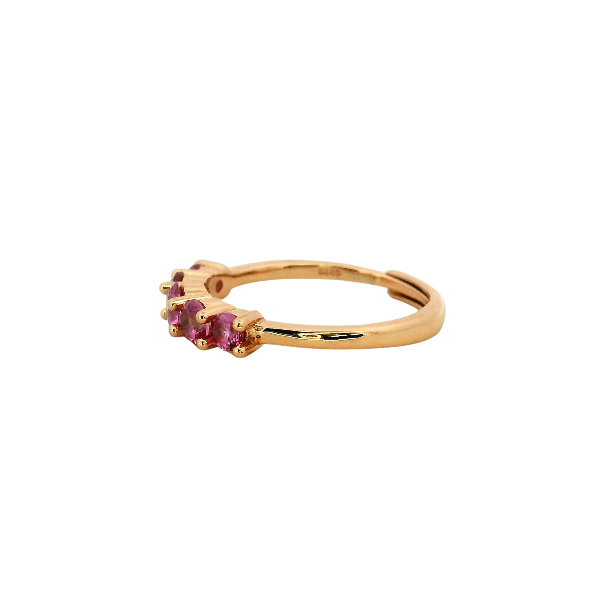 925RG FIVE STONE CZ FUSHIA ADJUSTABLE RING