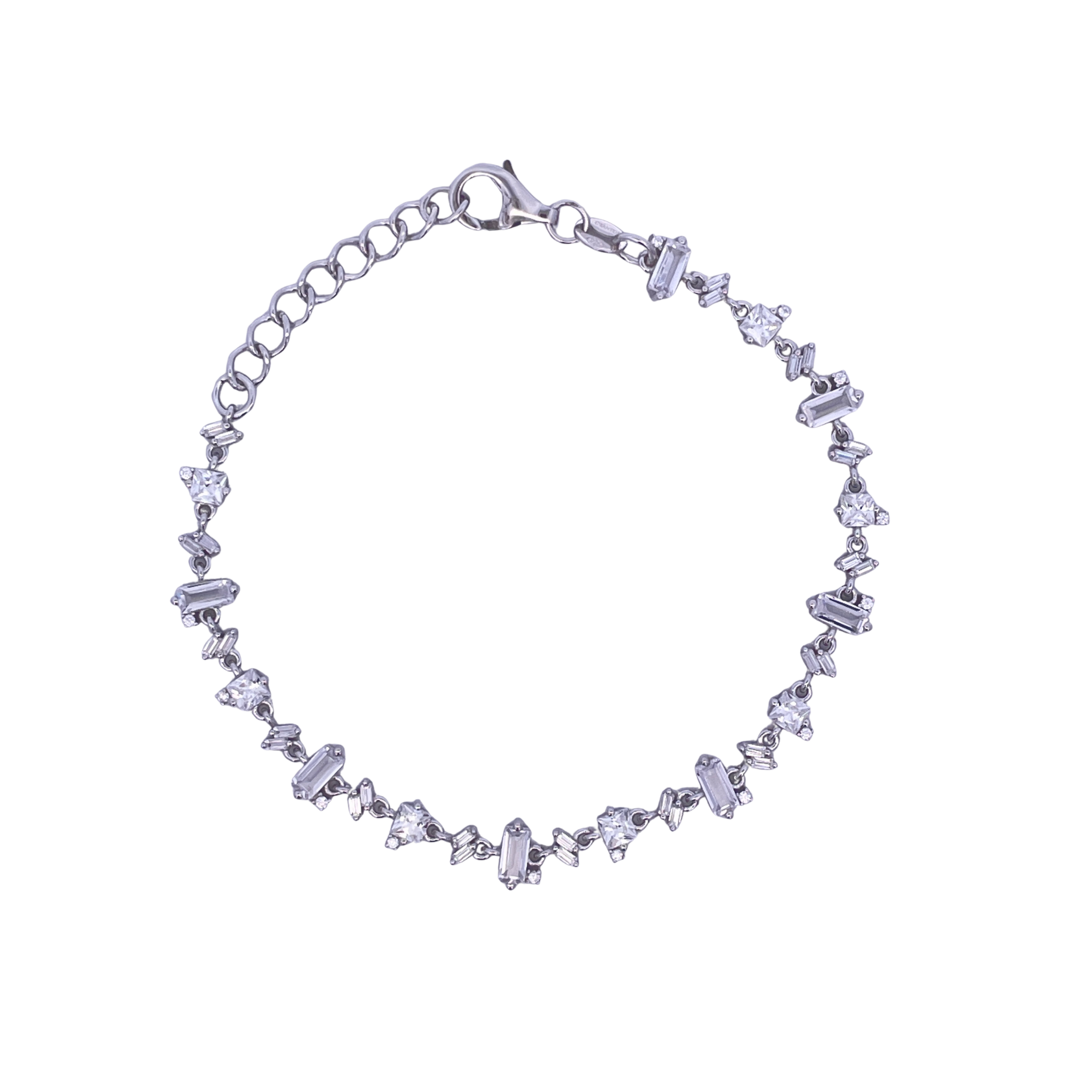 925SL TENNIS DIFFERENT CUTS CZ BRACELET