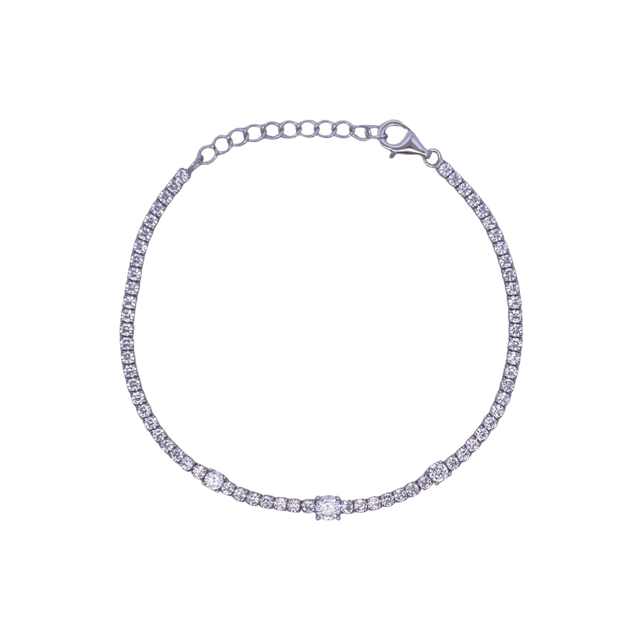 925SL TENNIS WITH TRIPLE CZ BRACELET