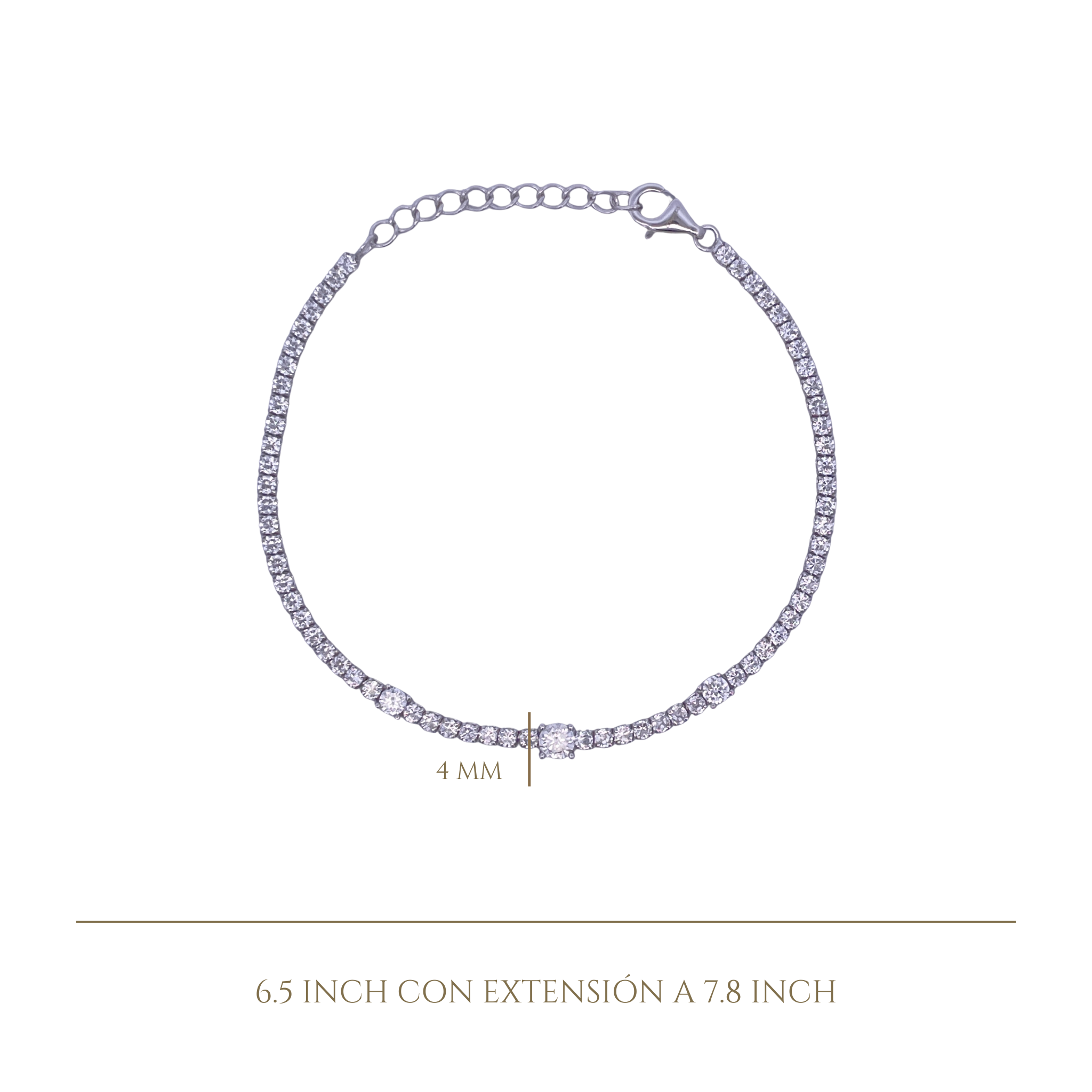 925SL TENNIS WITH TRIPLE CZ BRACELET