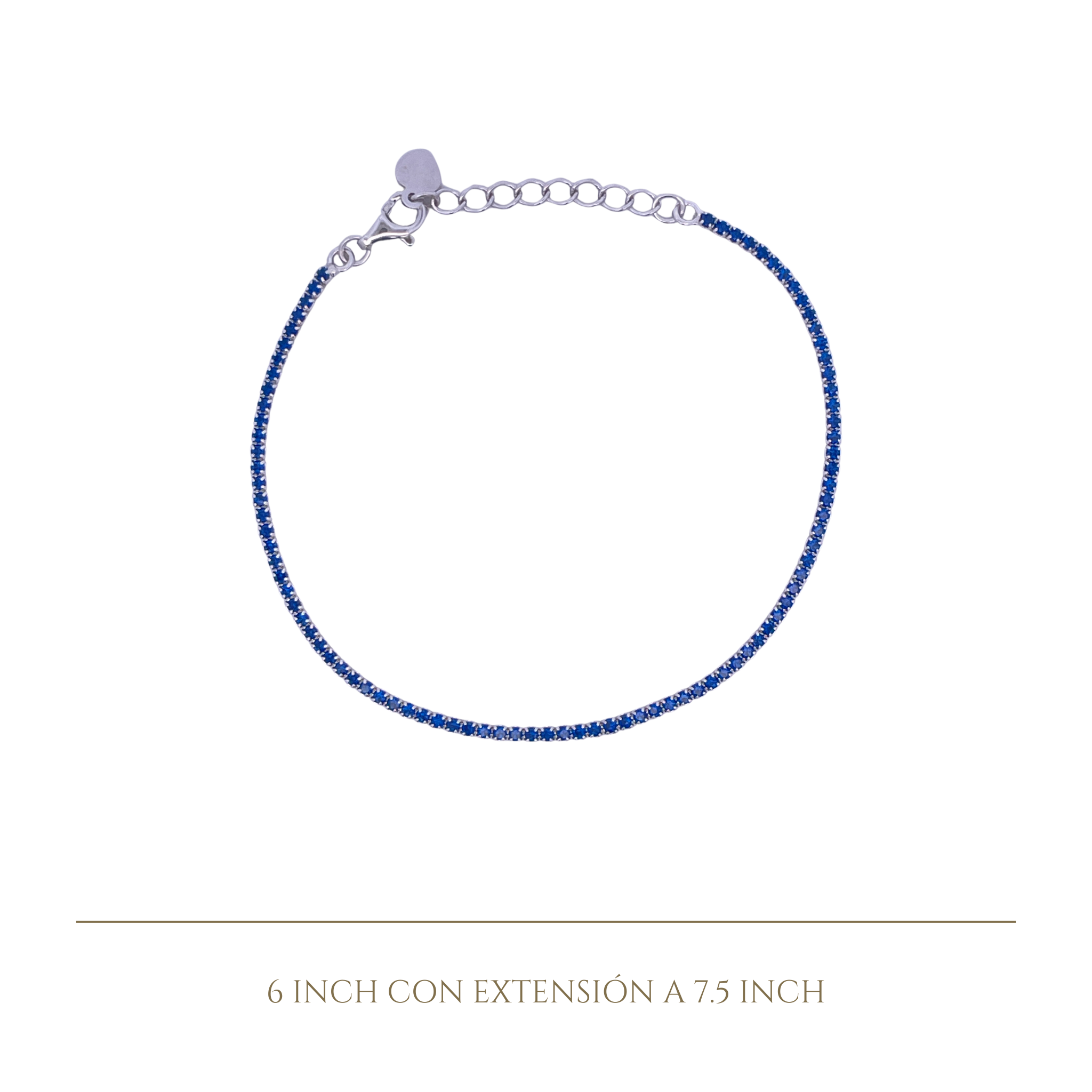 925SL MINI TENNIS CZ BLUE BRACELET