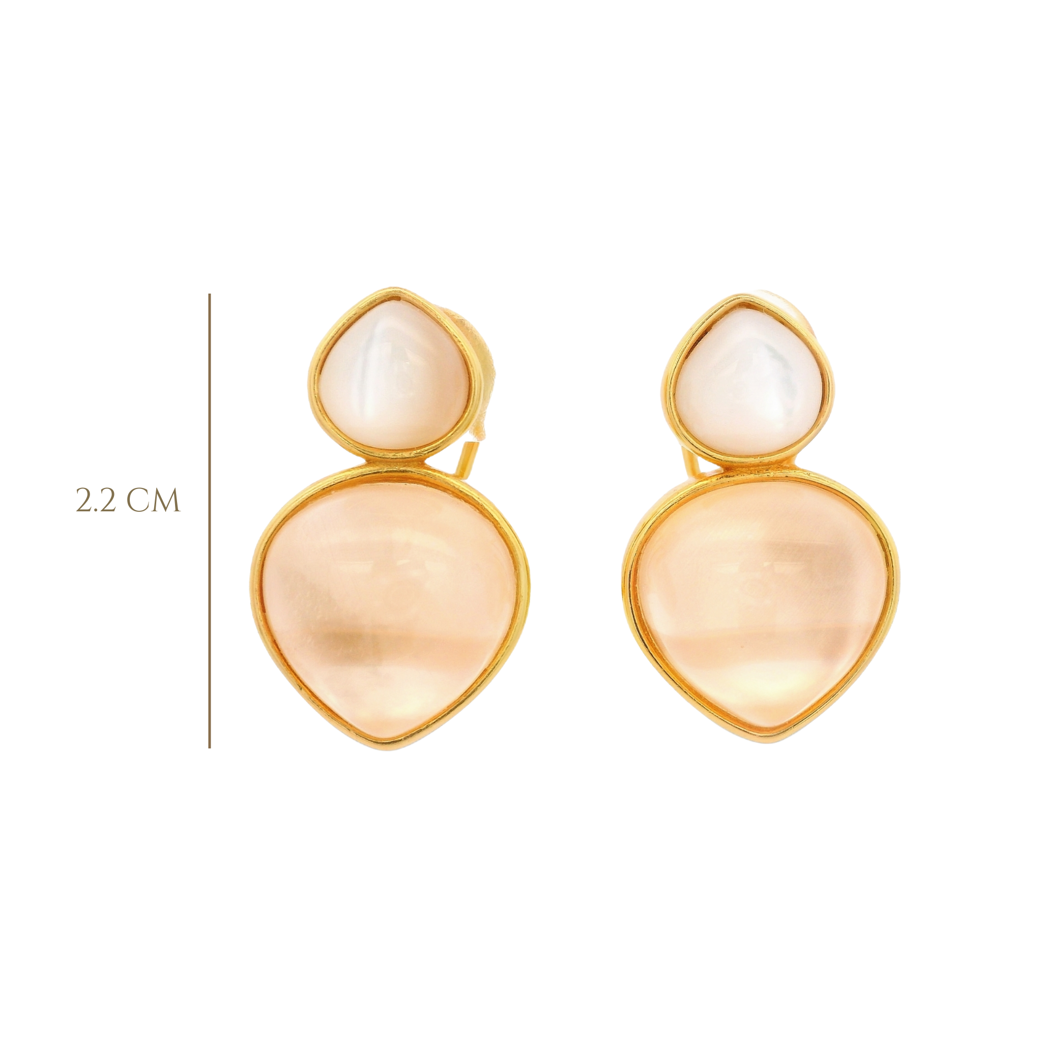 925YG DOUBLE BRIOLETTE EARRINGS MOP & CZ ROSE