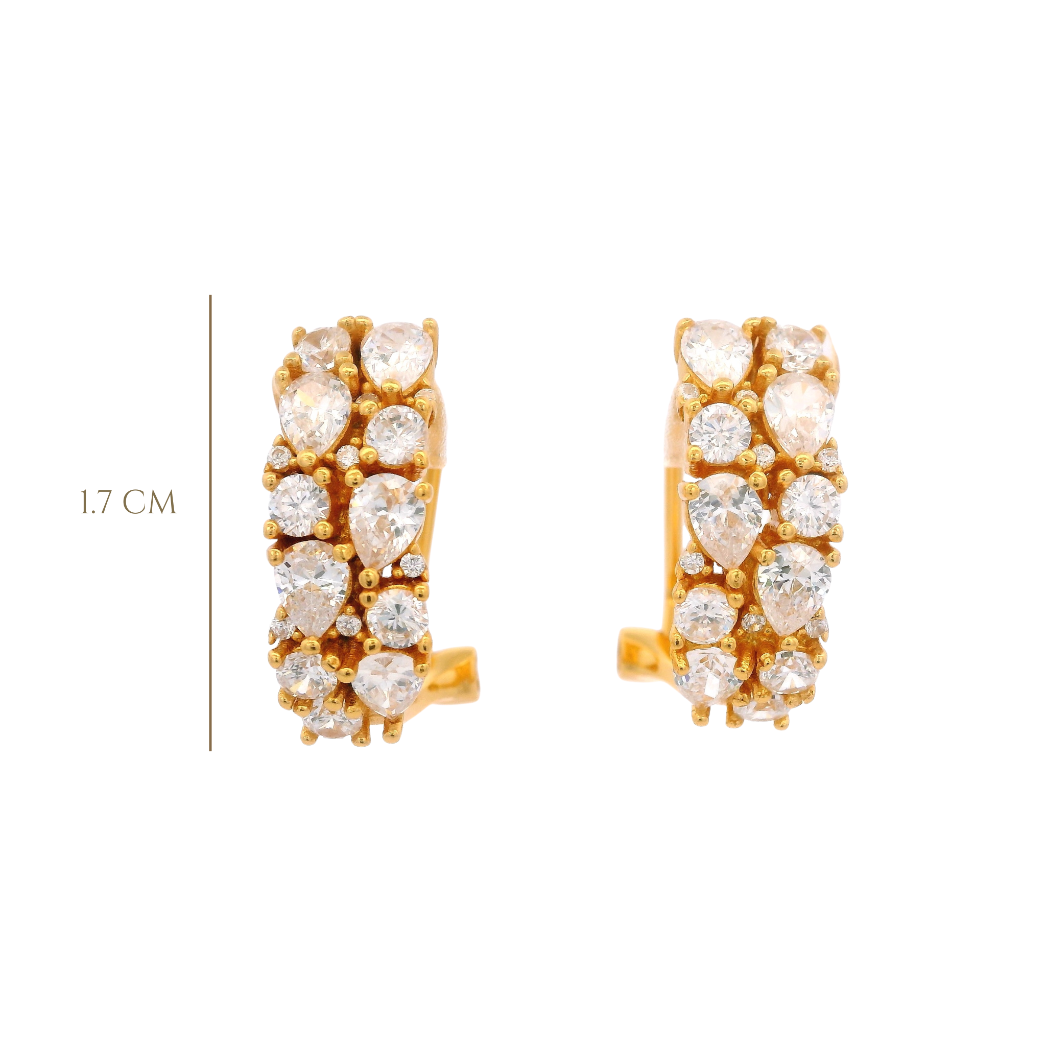 925YG CLUSTER HOOPS CZ