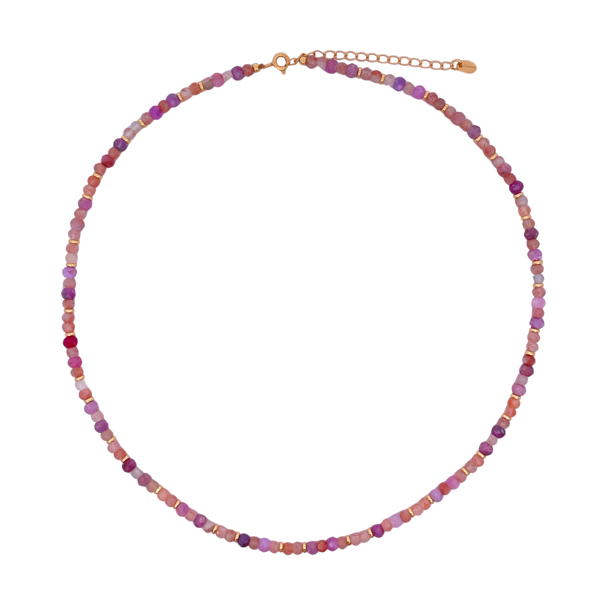 925YG BEANDS AND BALL GOLD NECKLACE TOURMALINE