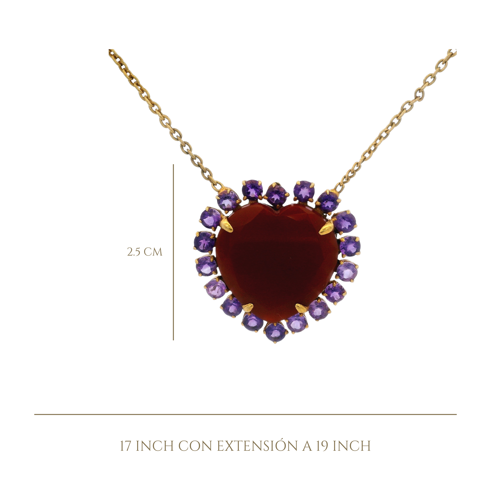 PENDANT 18 MM HEART SHAPE SURROUNDED WITH 3MM STONES MULTI COLOR OPTIONS