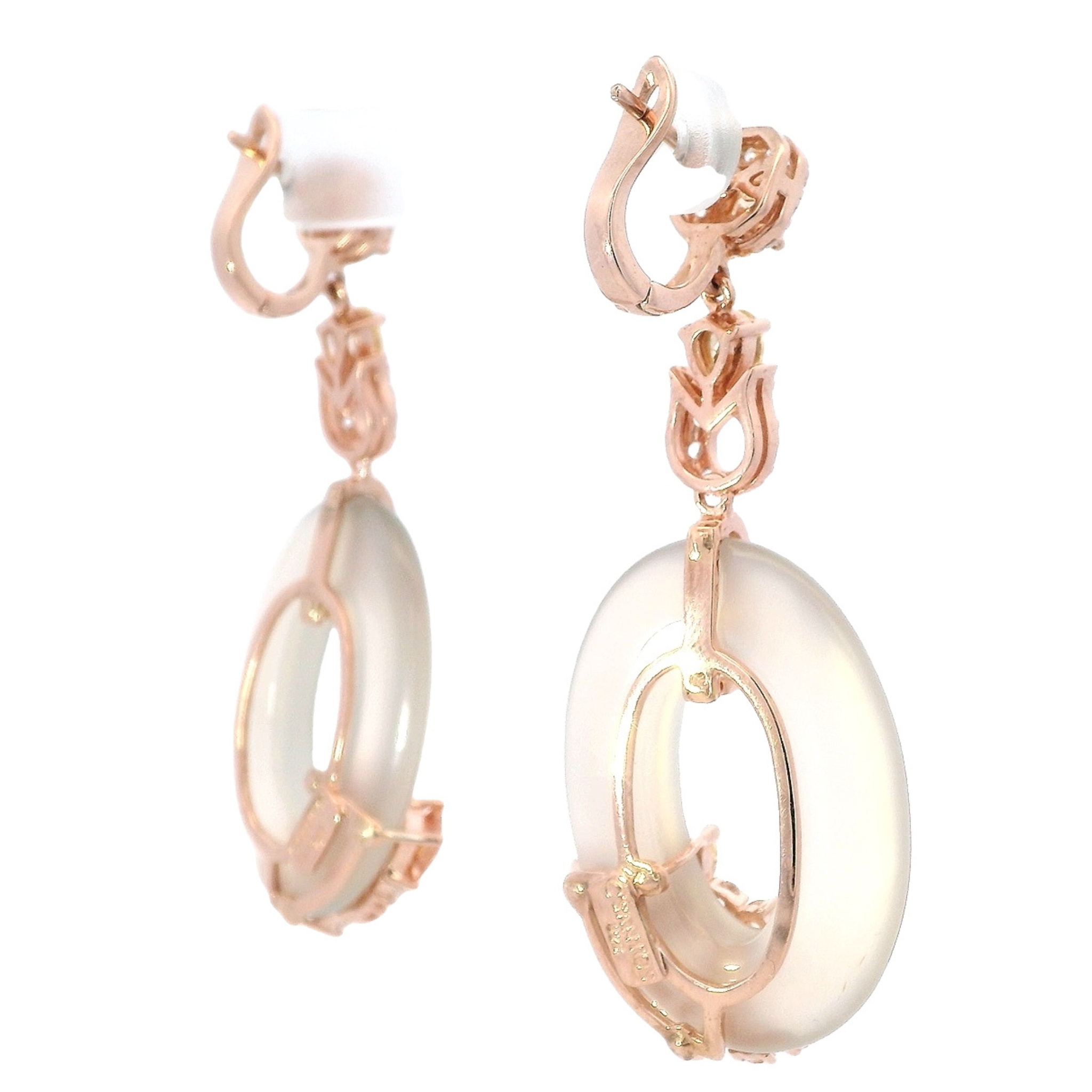 925RG DROP O AND CLUSTER SMOKY CHAMPAGE EARRINGS