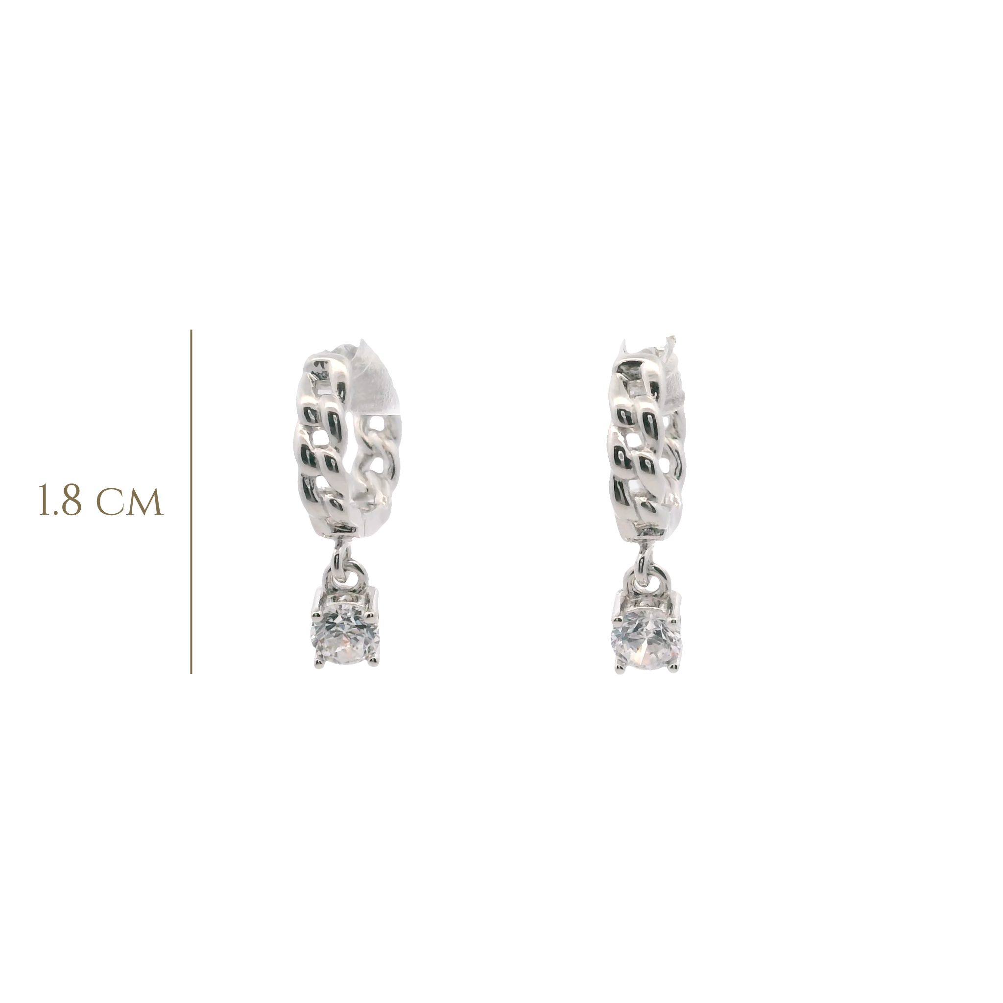 925SL LINKS PENDANT CZ HUGGIES