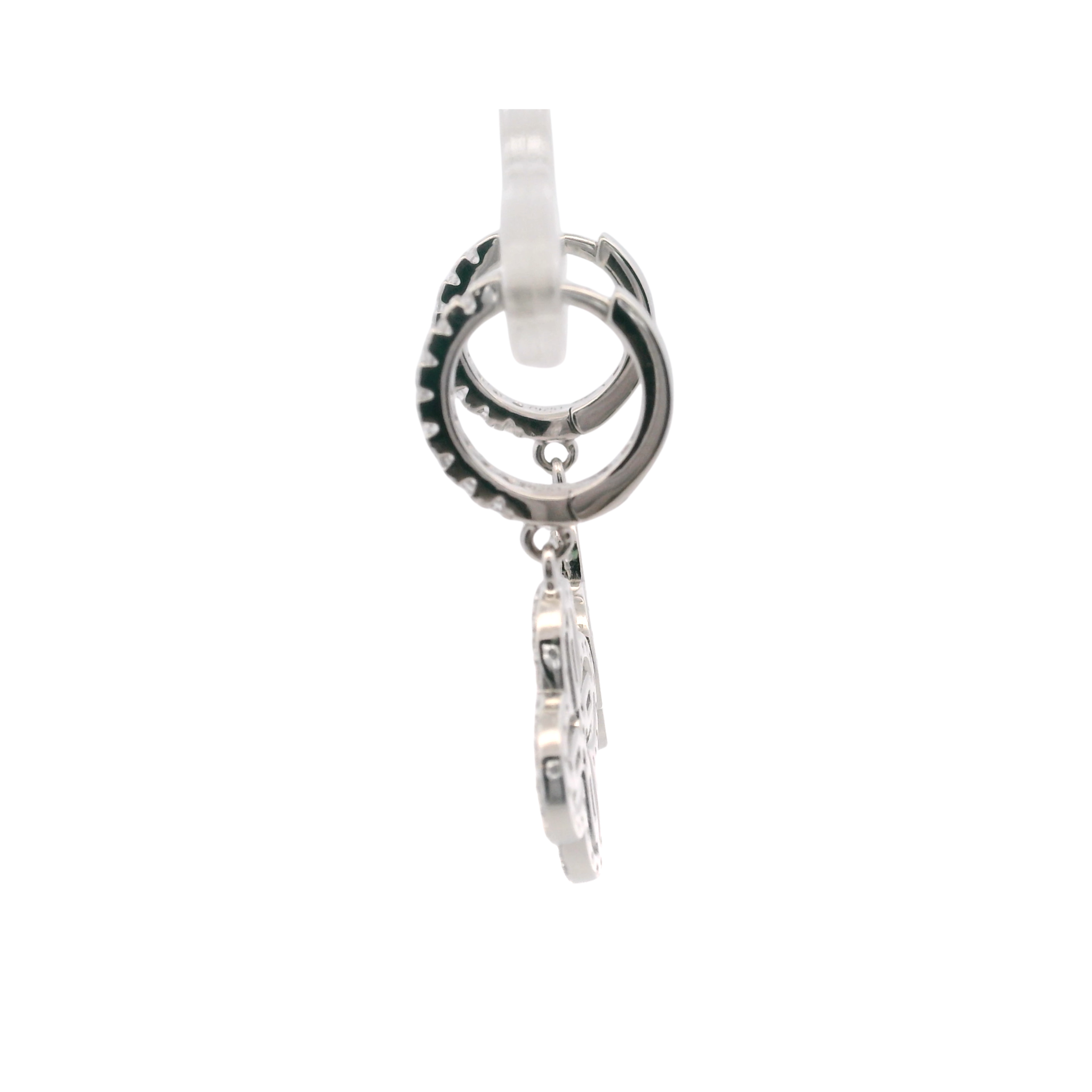 925SL OUTLINE CLOVER CZ EARRINGS