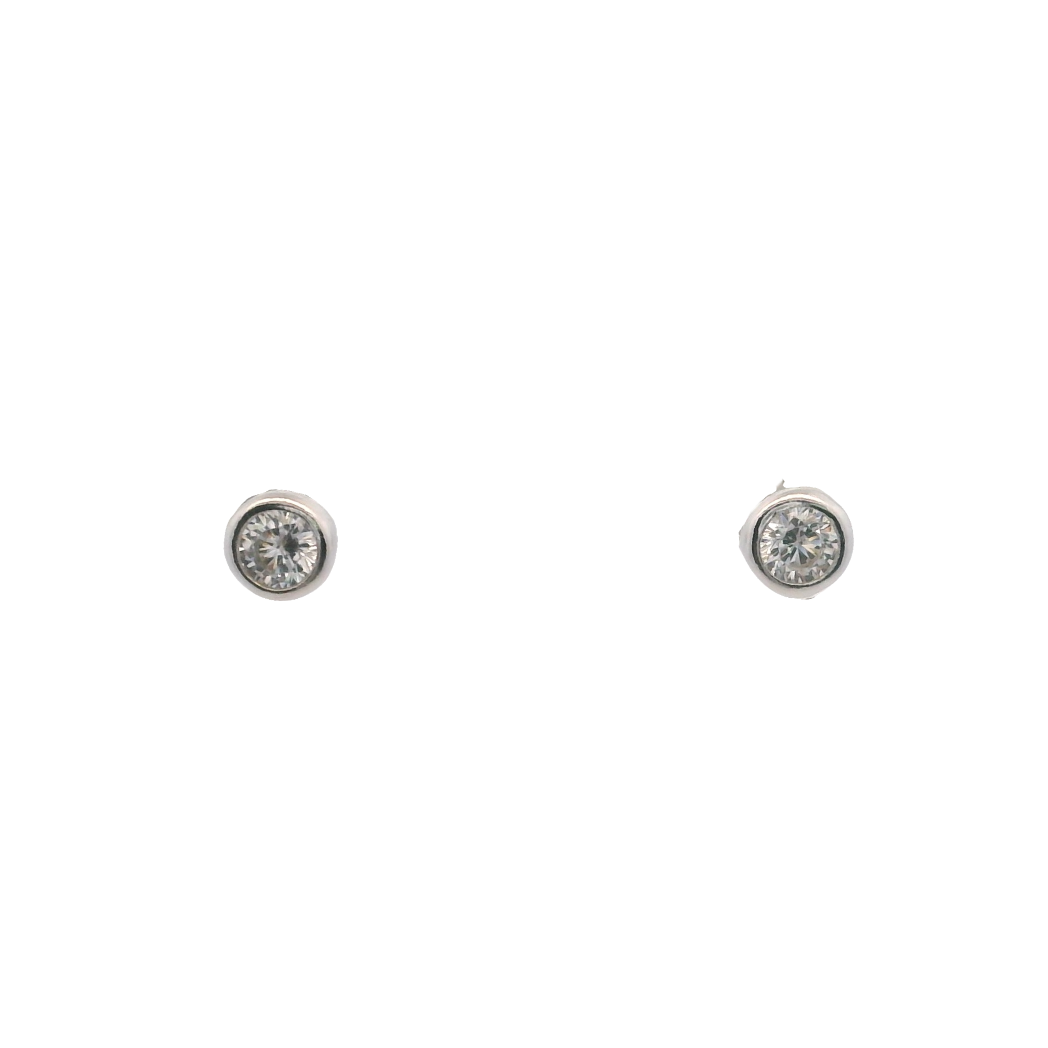 925SL MINI BEZEL CZ STUD EARRINGS
