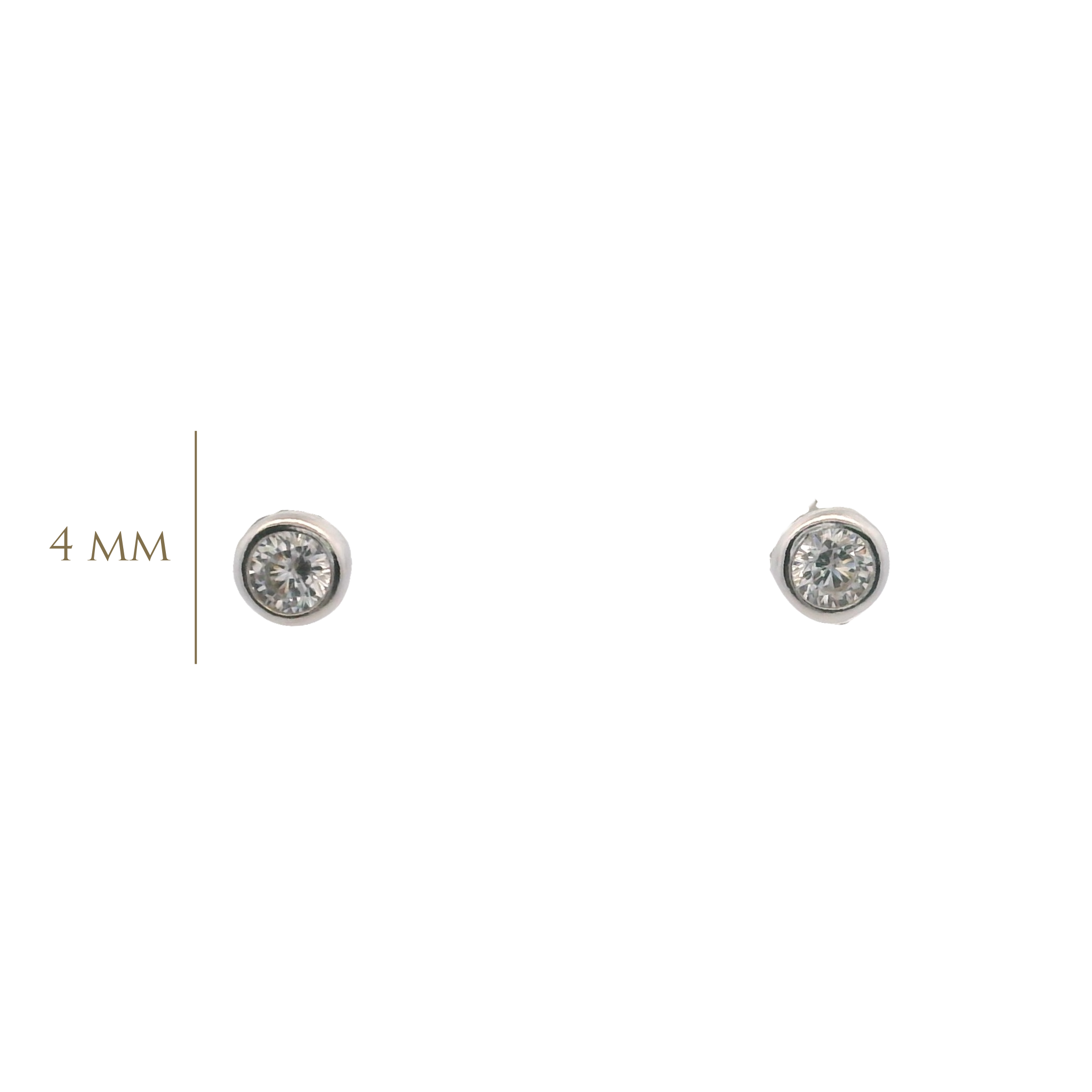 925SL MINI BEZEL CZ STUD EARRINGS