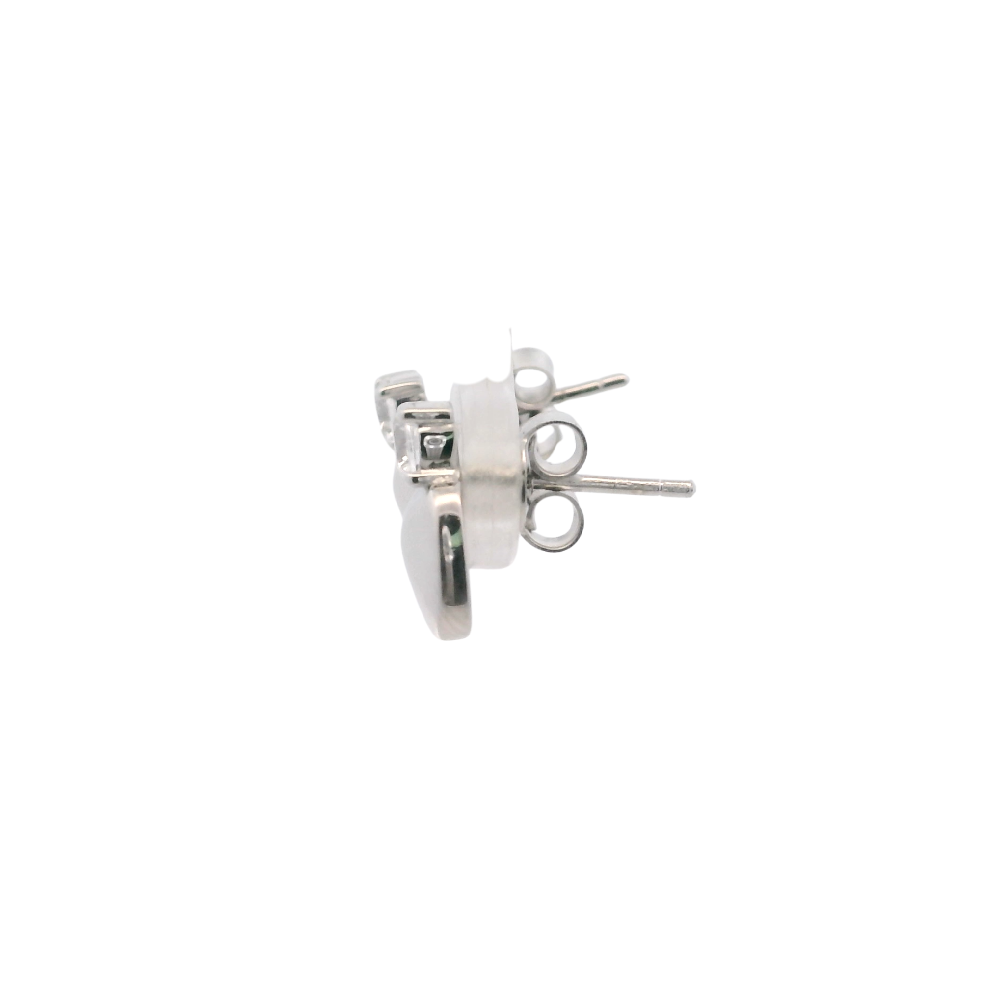 925SL SQUARE SMOOTH WITH CZ EARRINGS
