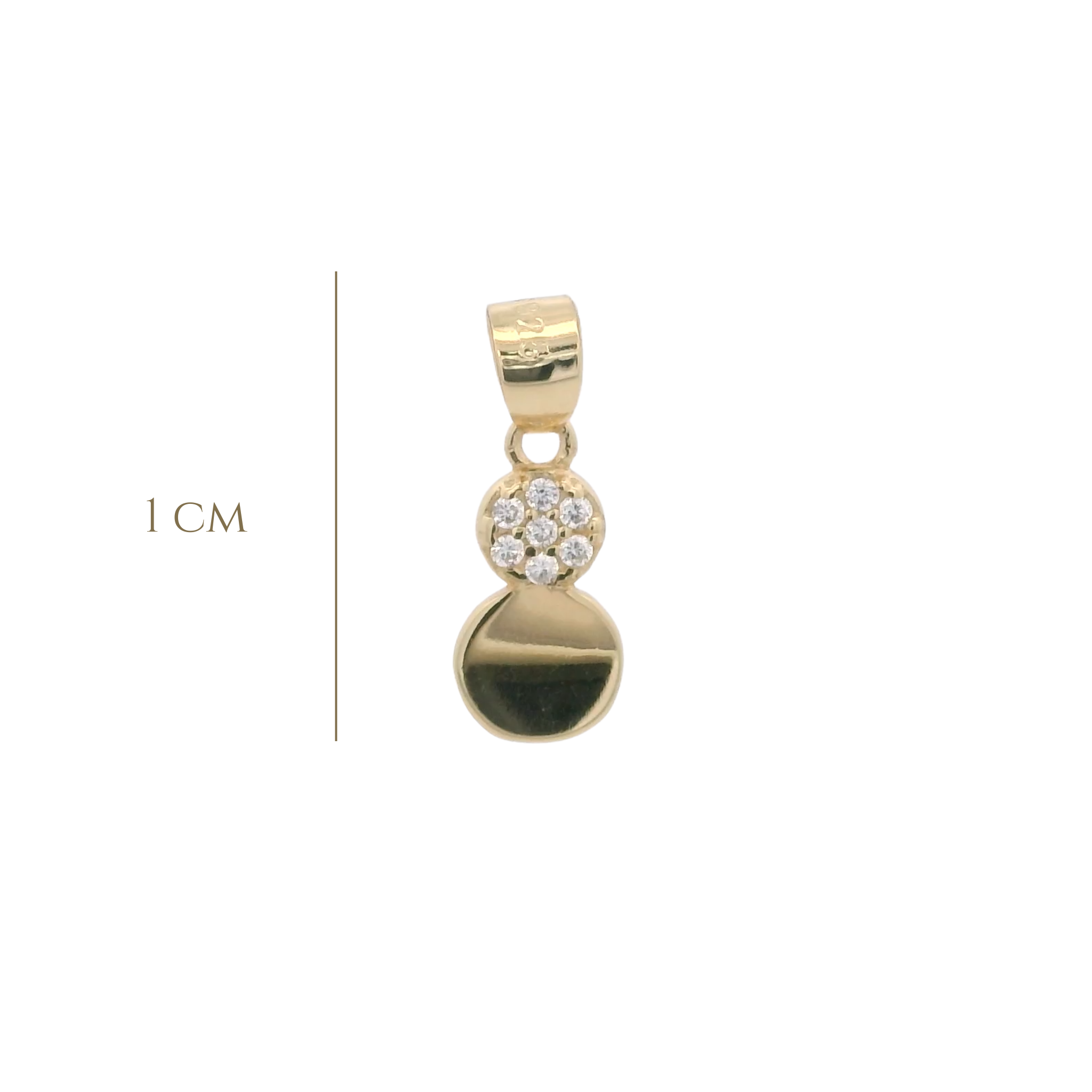 925YG CIRCLE SMOOTH AND CIRCLE PAVE PENDANT
