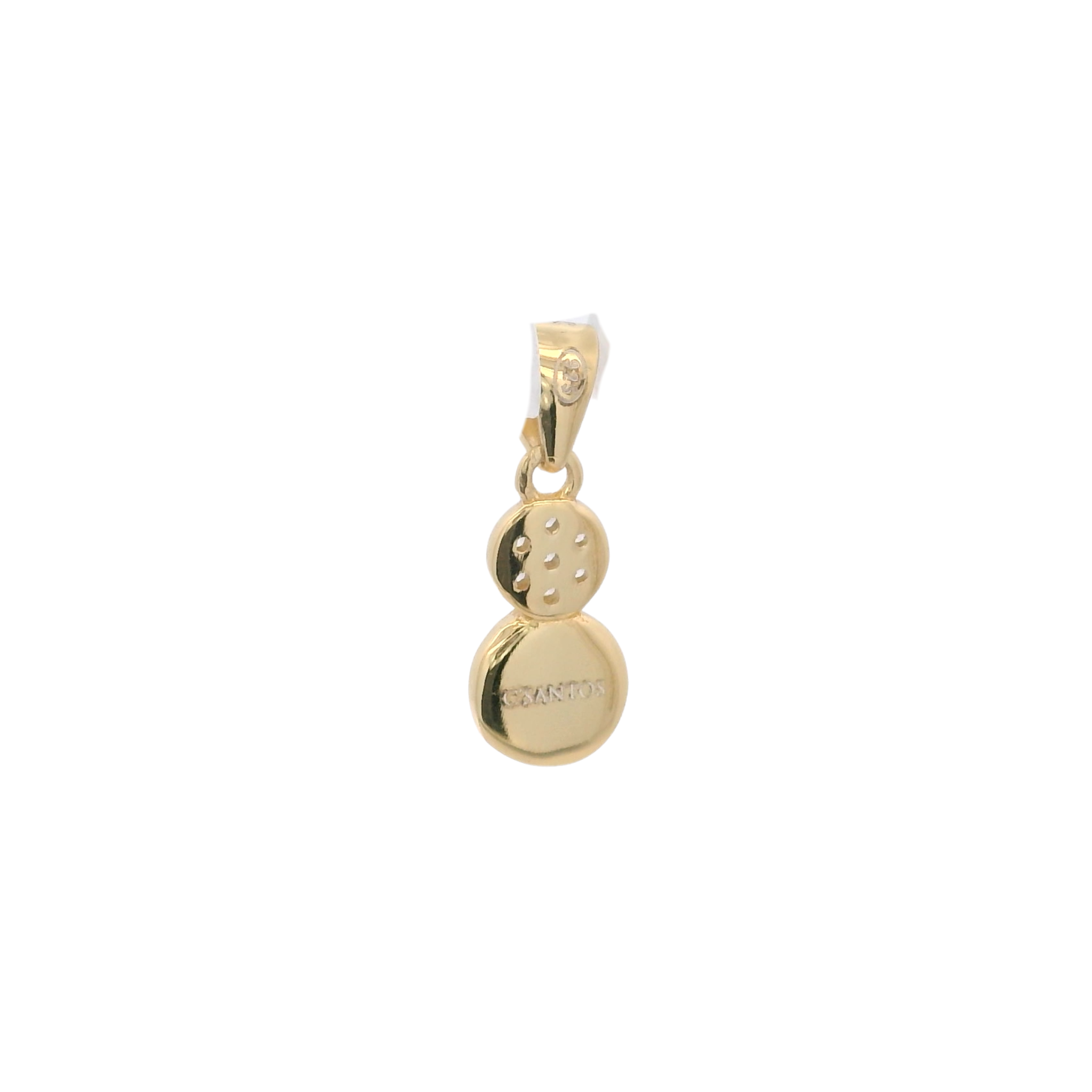 925YG CIRCLE SMOOTH AND CIRCLE PAVE PENDANT