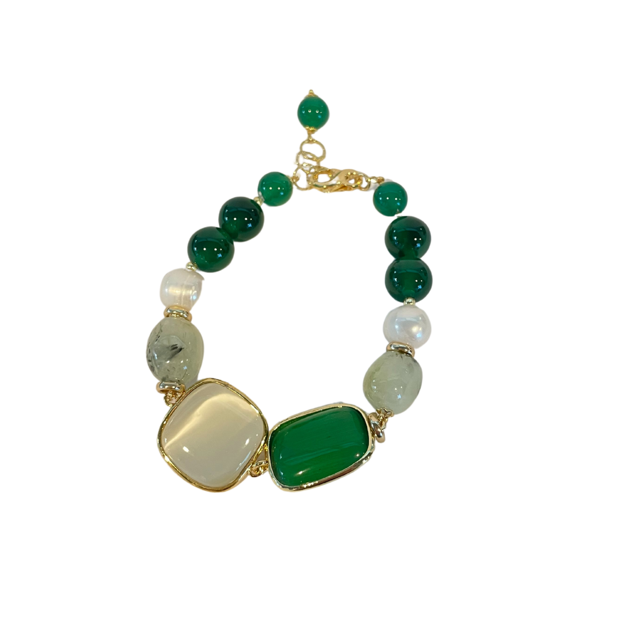 925GG FRINITE GIADA VERDE PERLA ACELET