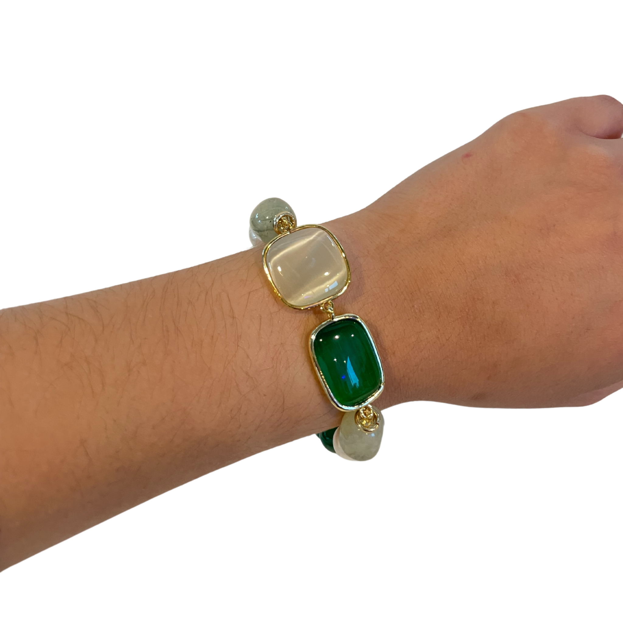 925GG FRINITE GIADA VERDE PERLA ACELET
