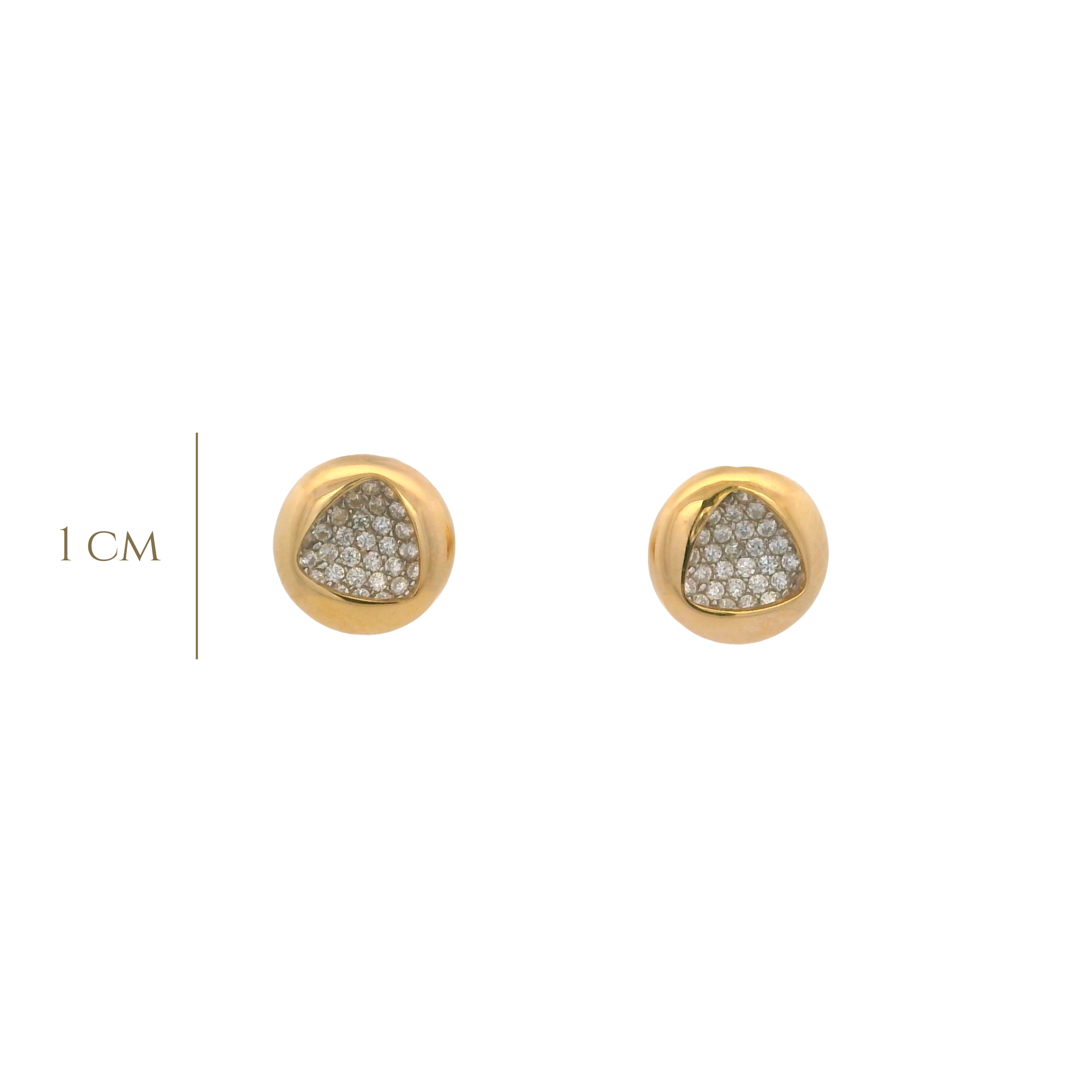 925YG CIRCLE DOME WITH TRANGLE EARRINGS