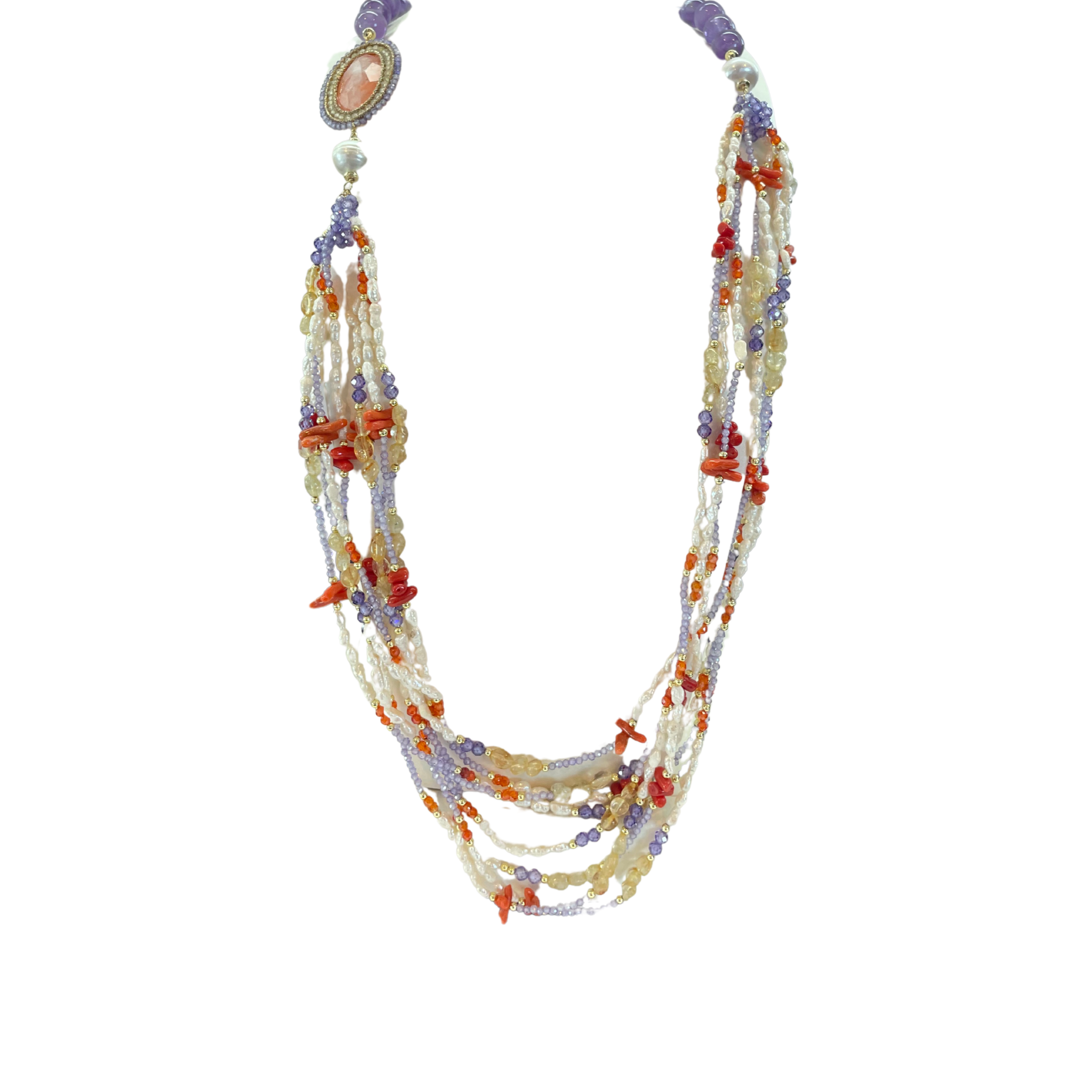 925GG CALLO PERLA ZIRC NECKLACE