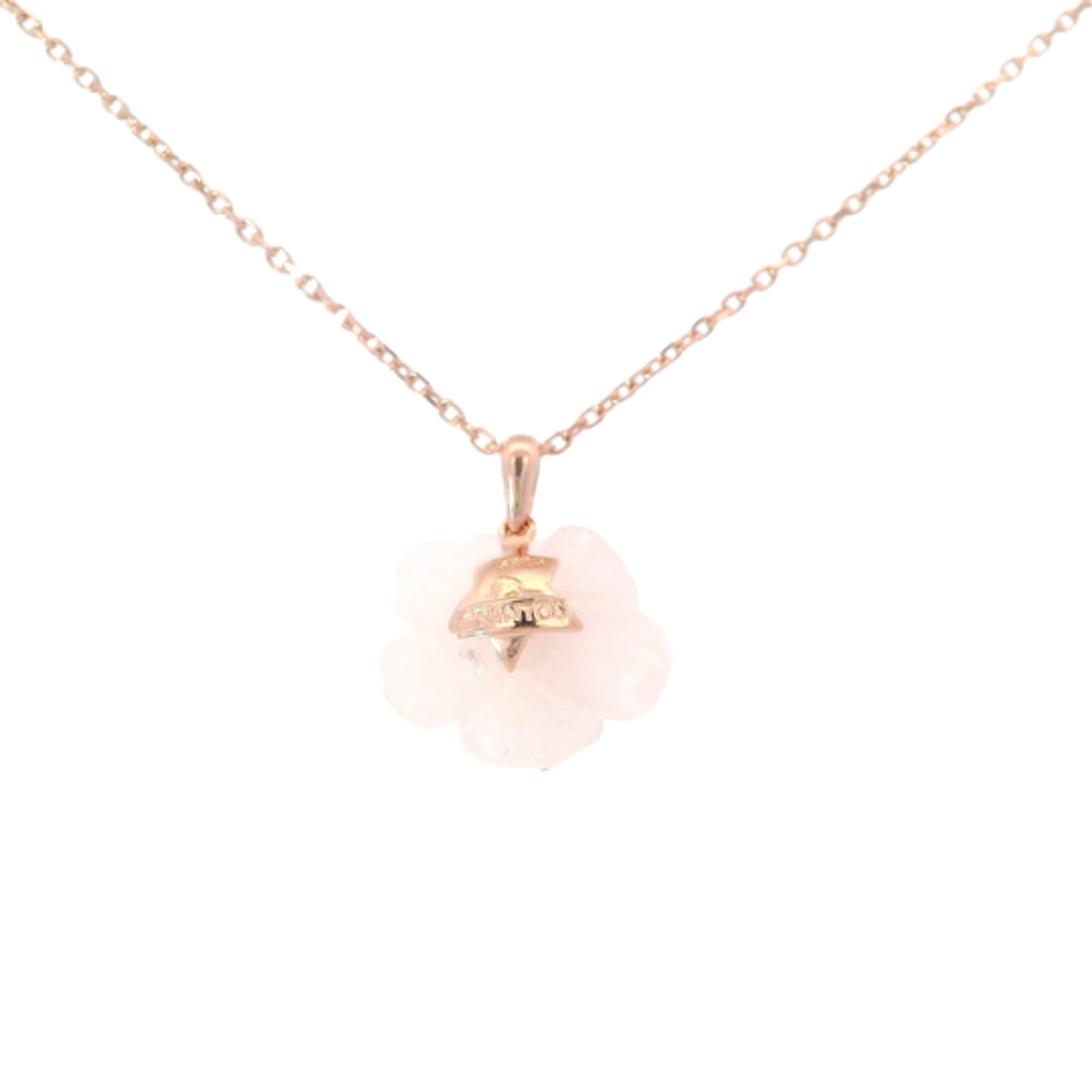 925RG FLOWER TRANSLUCENT AND MINI BUTTERLY PAVE NECKLACE
