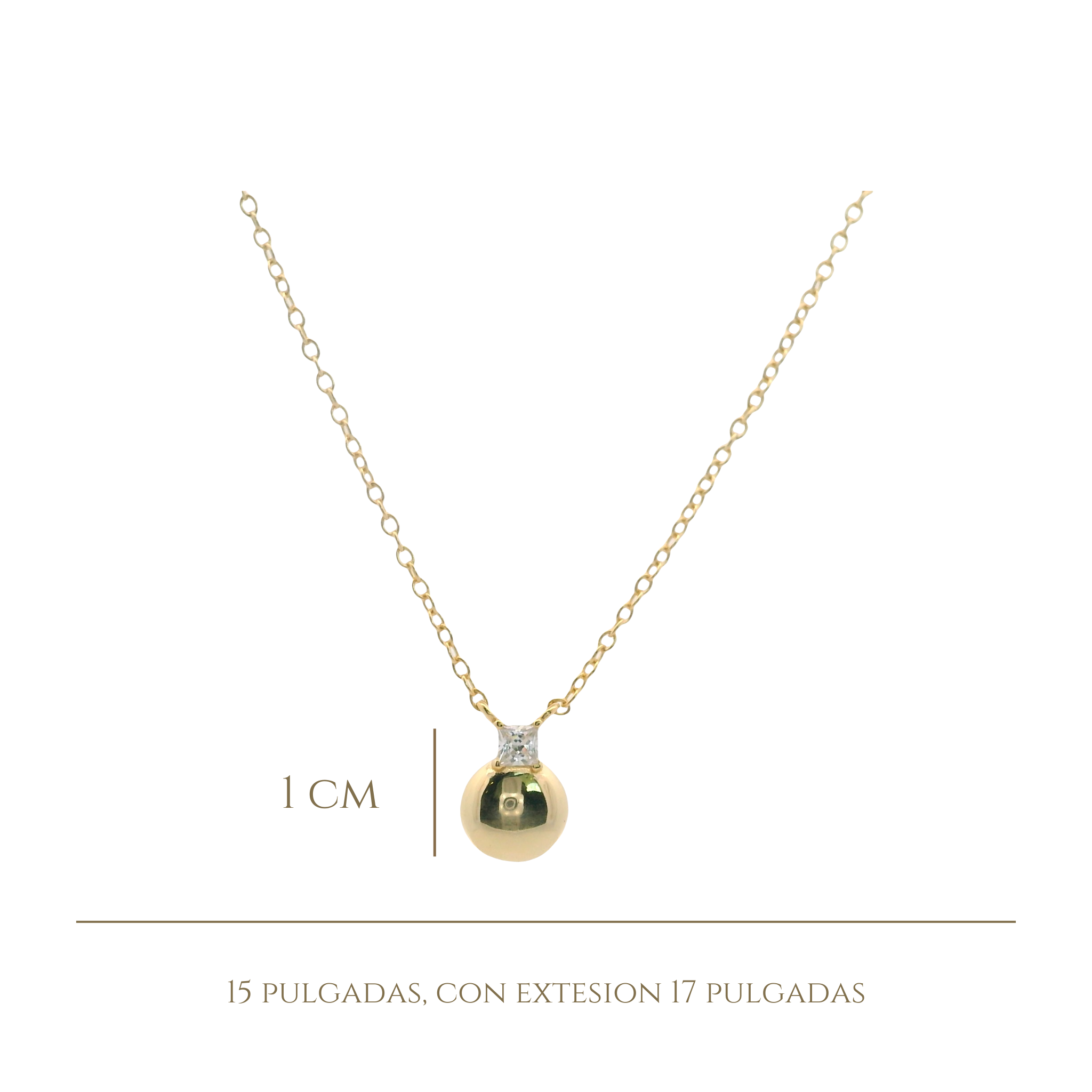 925YG CIRCLE SMOOTH WITH CZ NECKLACE