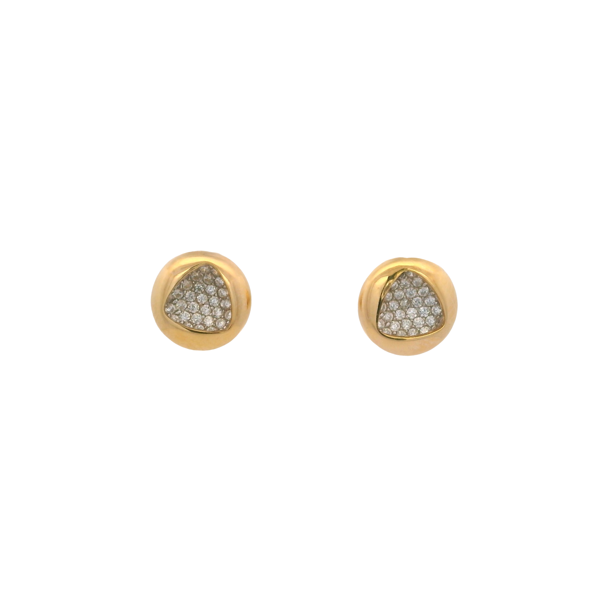925YG CIRCLE DOME WITH TRANGLE EARRINGS