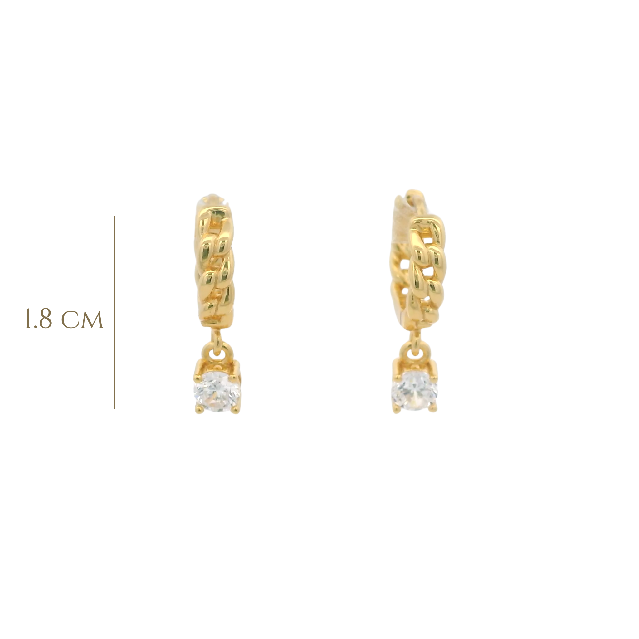 925YG LINKS PENDANT CZ HUGGIES