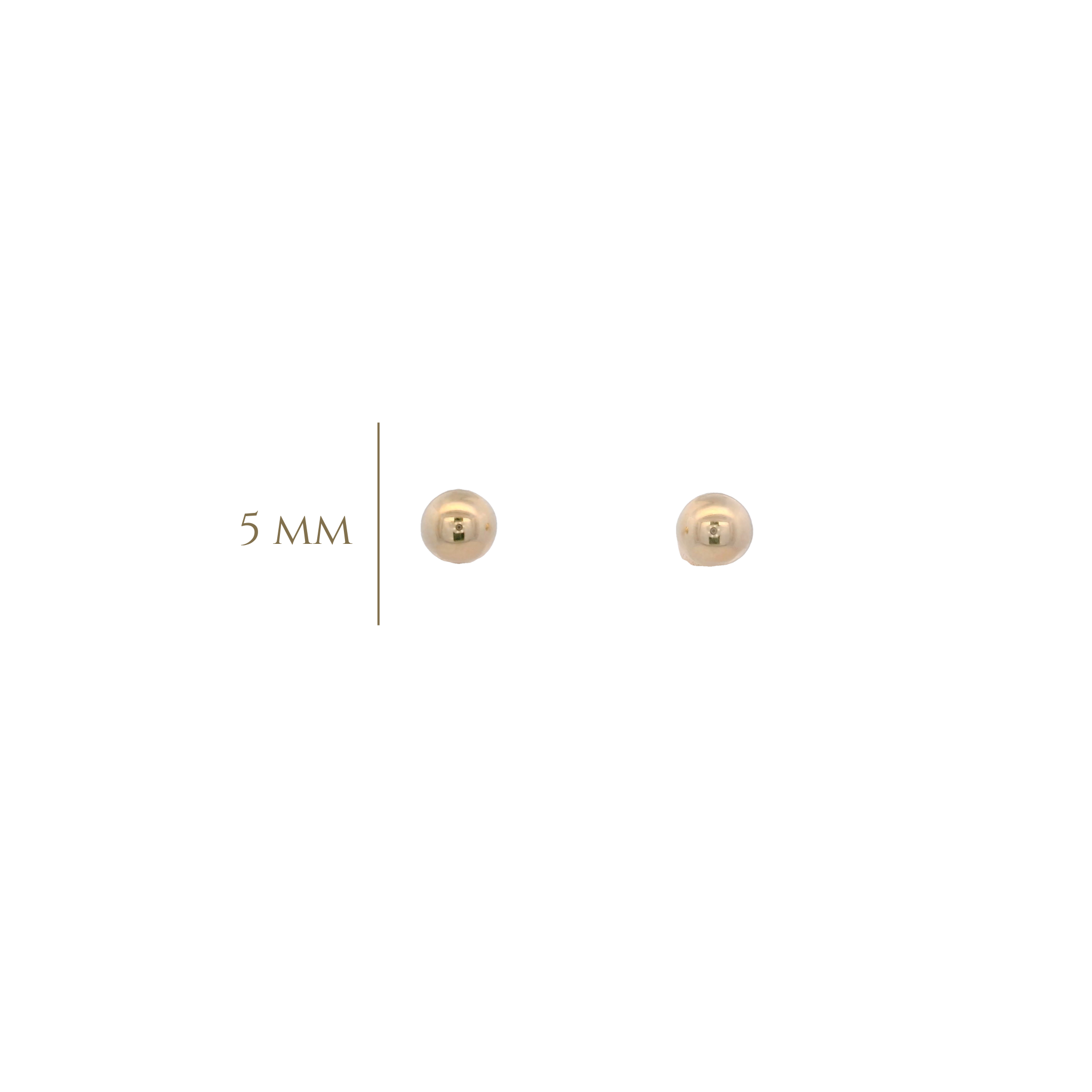 14KY DOME CIRCLE SMOOTH 5MM EARRINGS