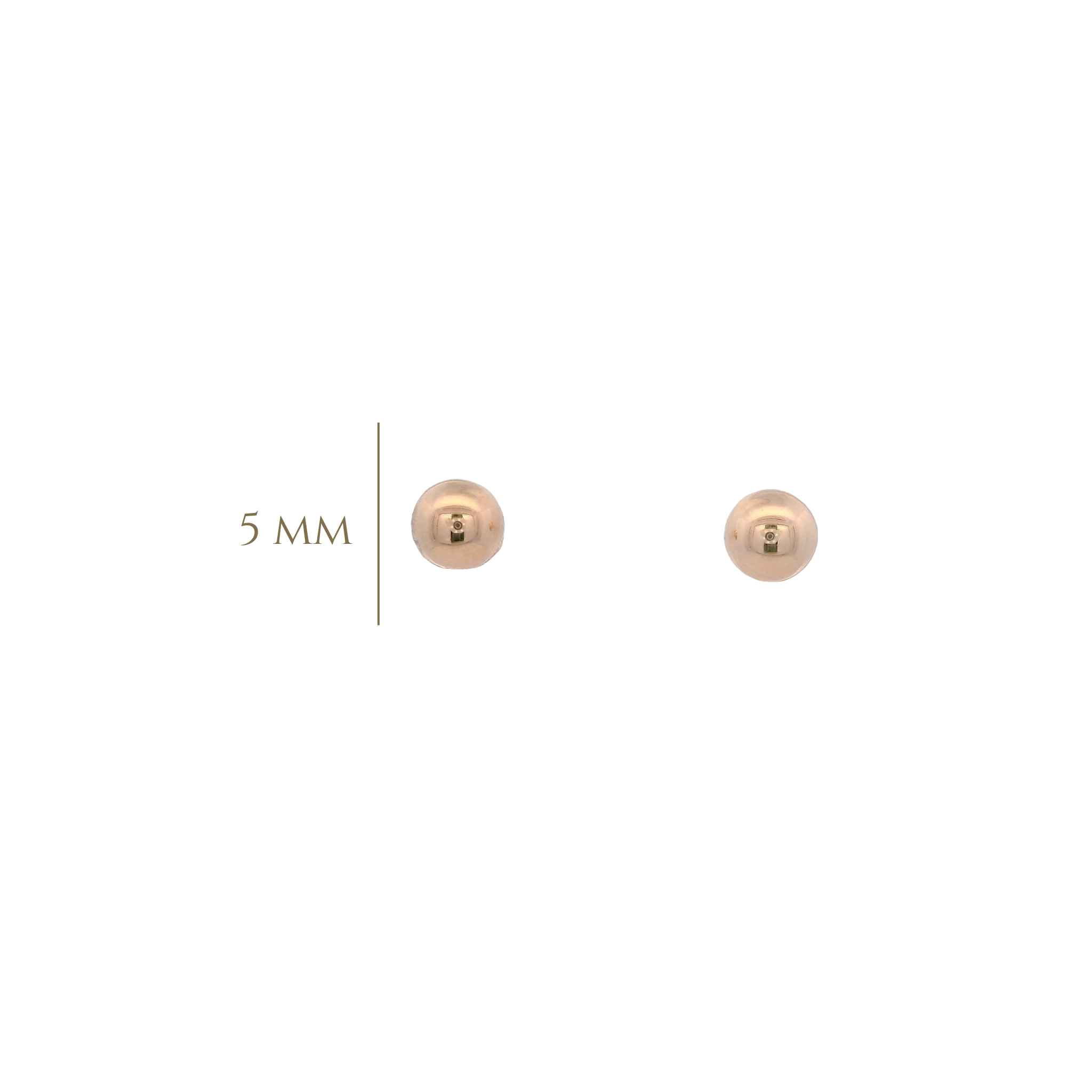 14KR DOME CIRCLE SMOOTH 5MM EARRINGS