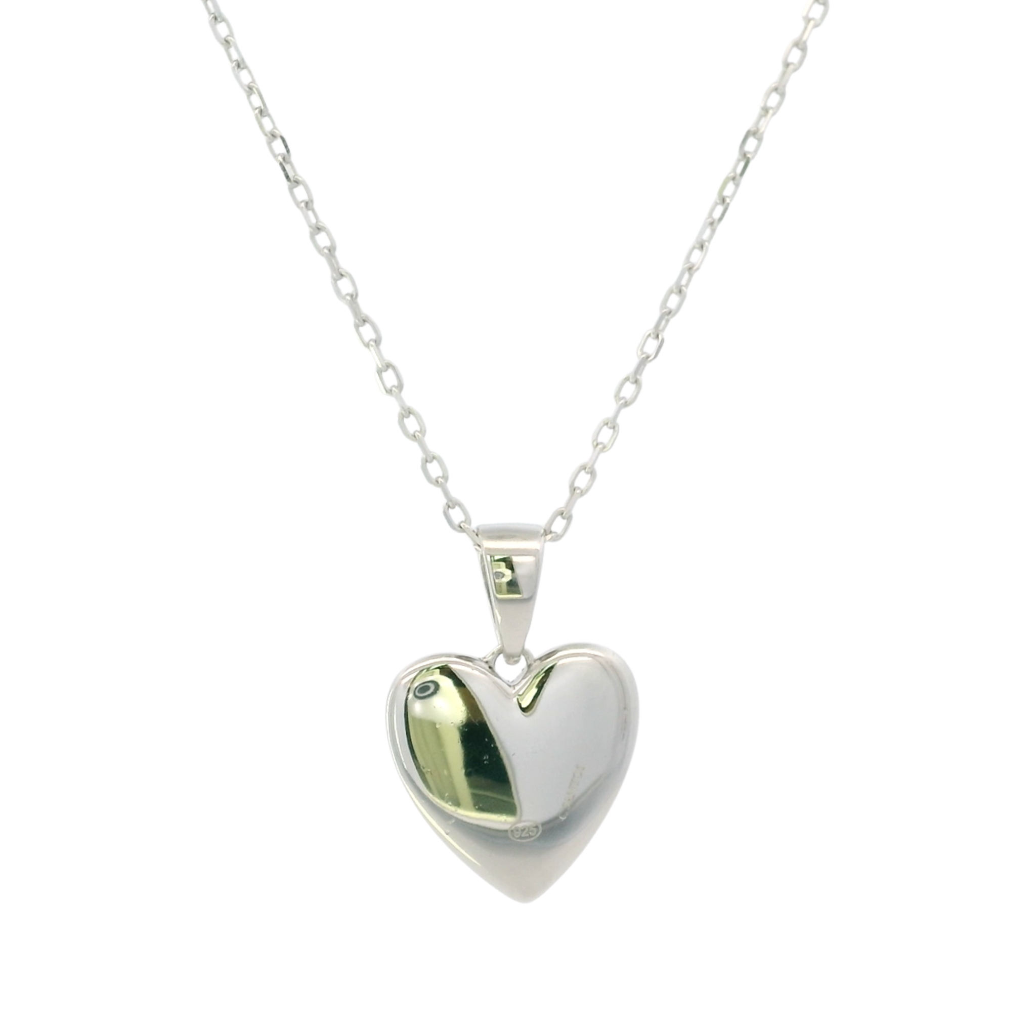 925SL HEART SMOOTH CZ BLUE NECKLACE