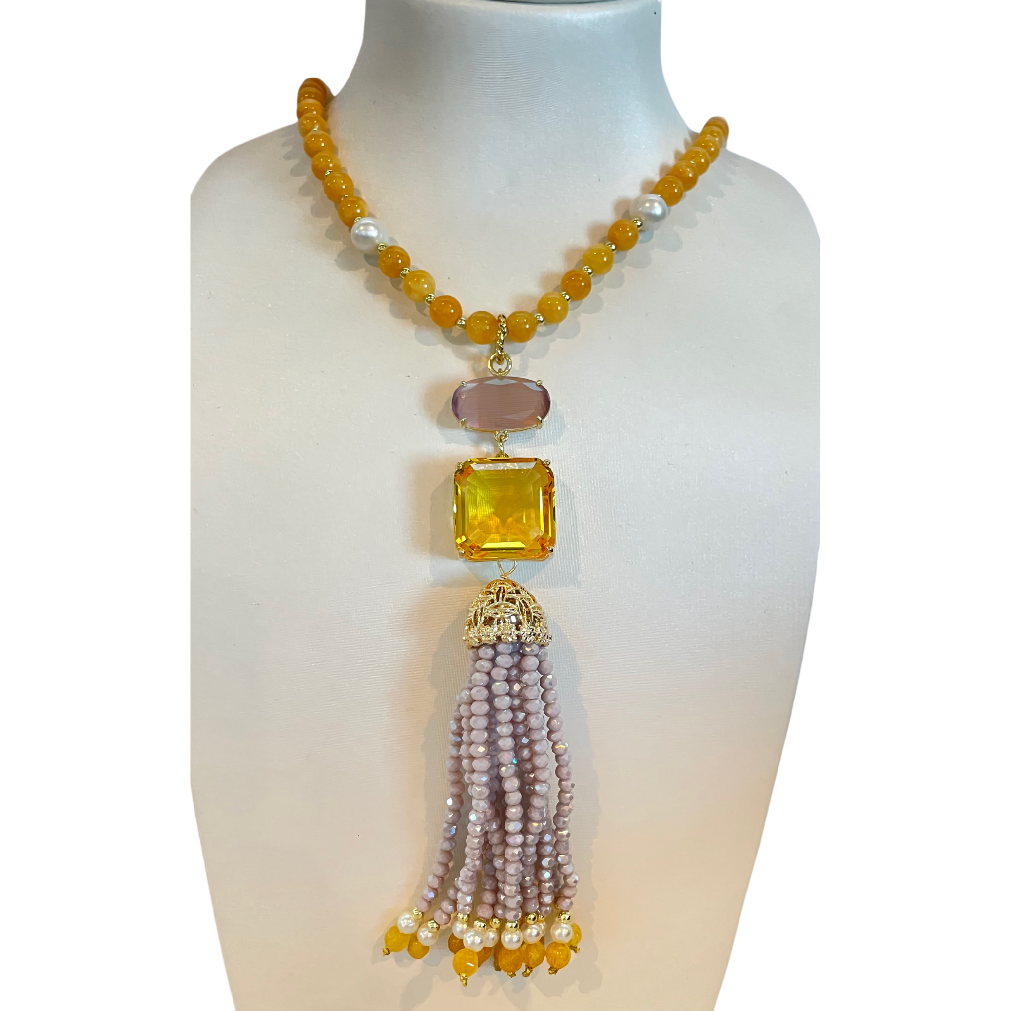 925GG GIADA GIALLO IDRO OT NECKLACE