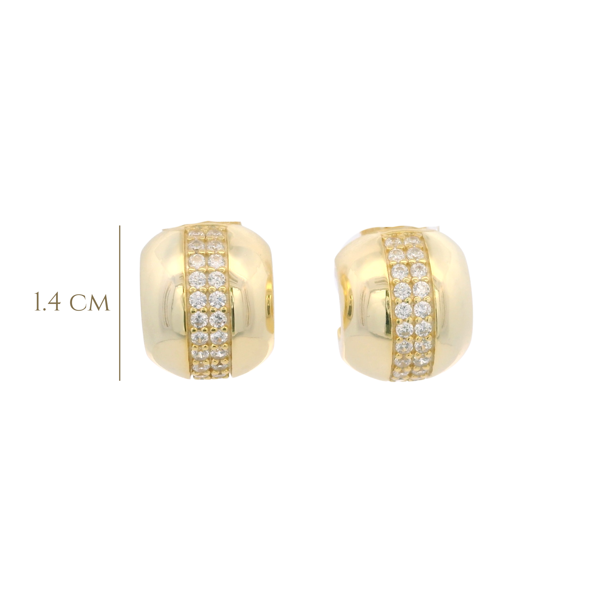 925YG BAR PAVE HUGGIES
