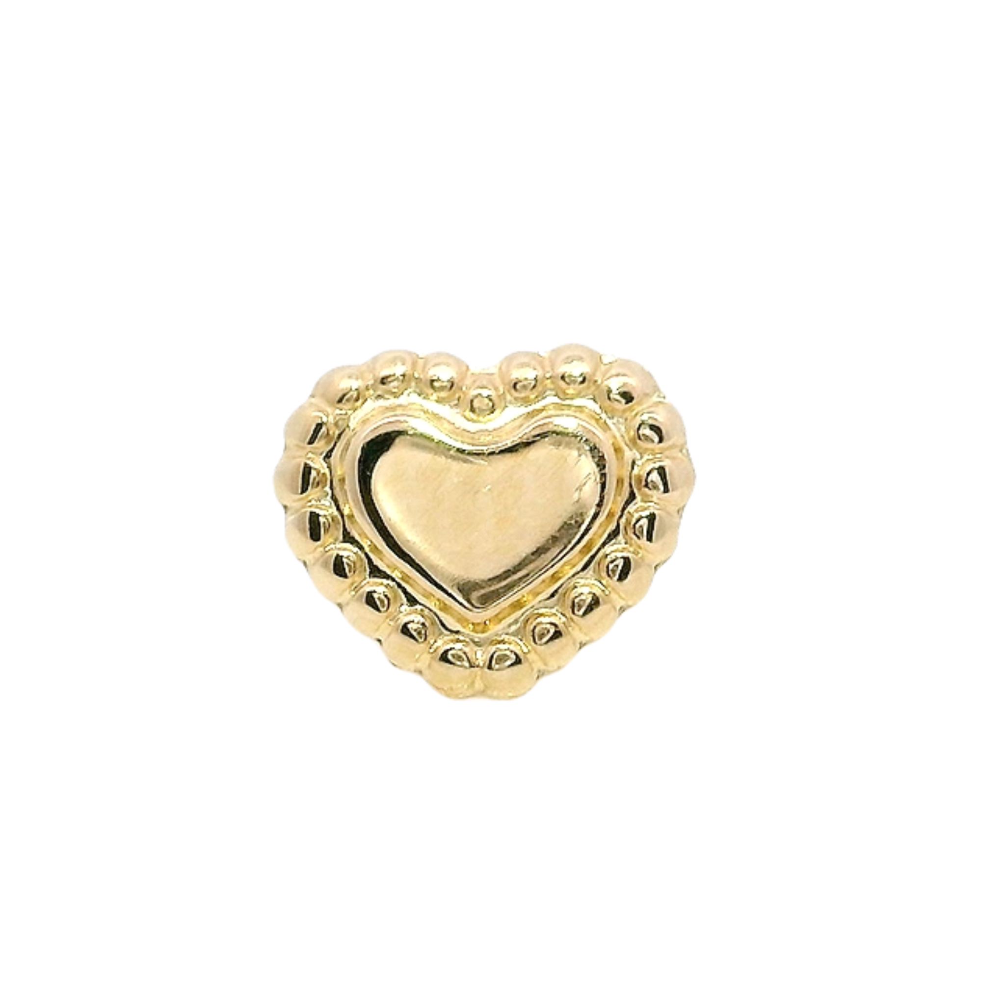 PIERCING TEXTURED HEART IN 14KT YELLOW GOLD