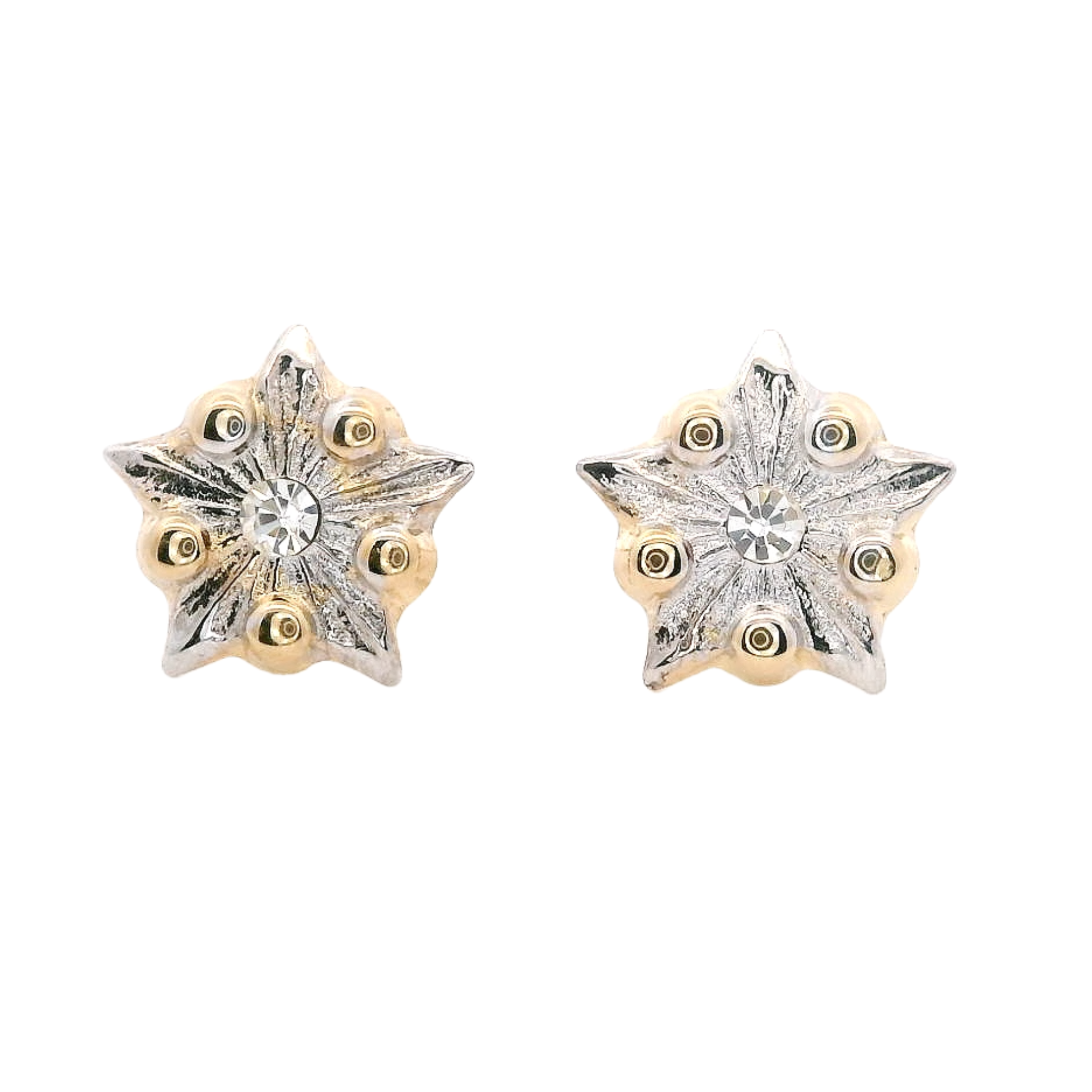 14KYW TEXTURE STAR EARRINGS