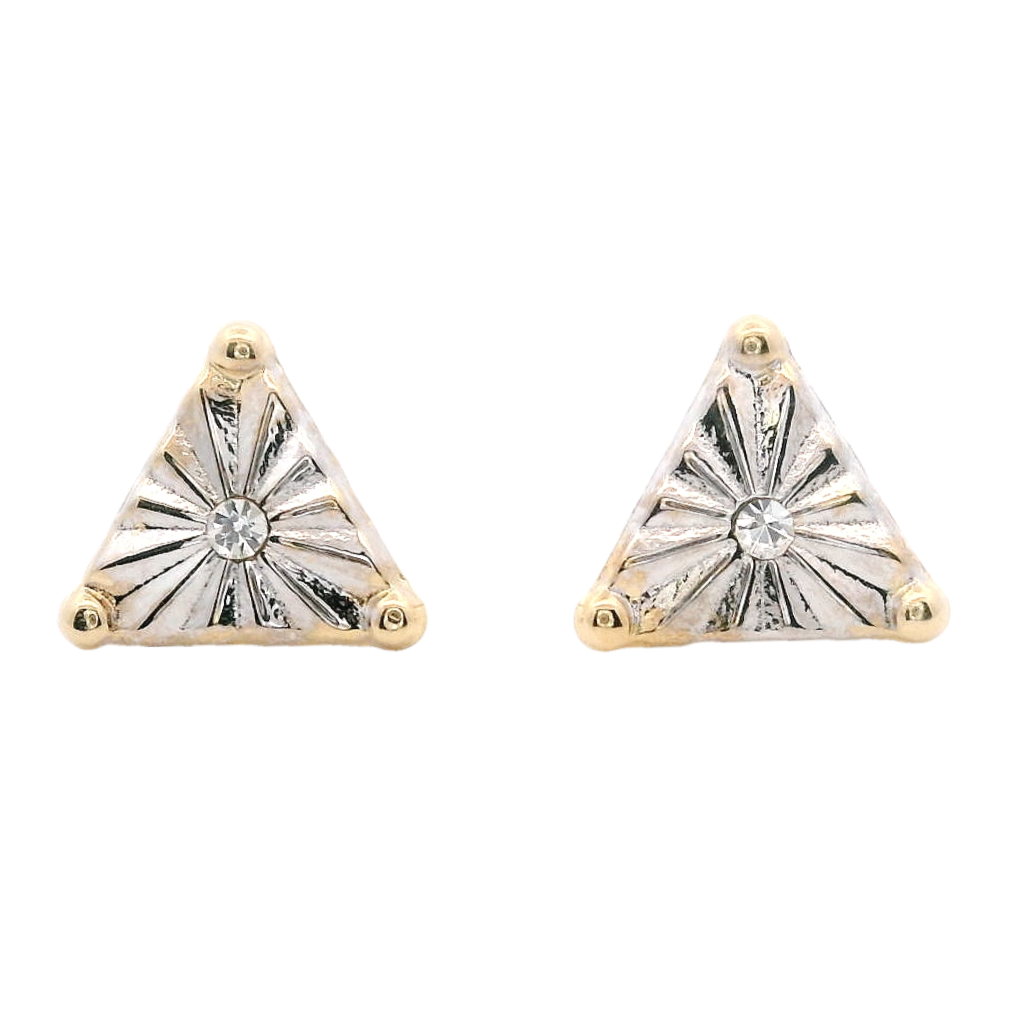 14KYW TEXTURE TRIANGLE EARRINGS