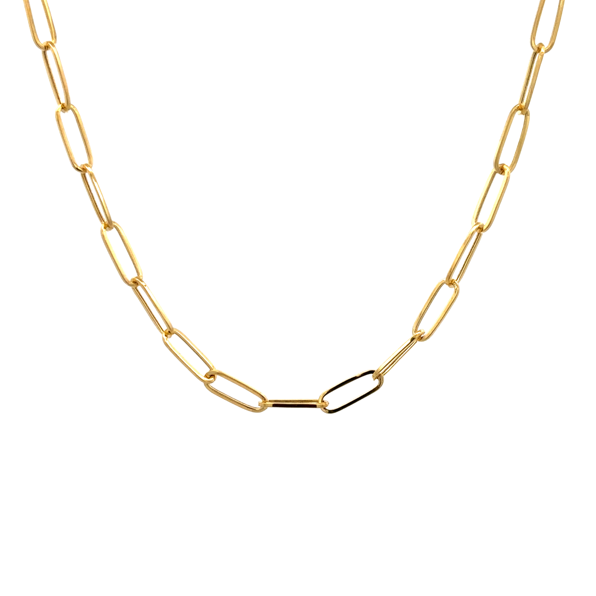 PAPER CLIP CHAIN IN 14KT YELLOW GOLD
