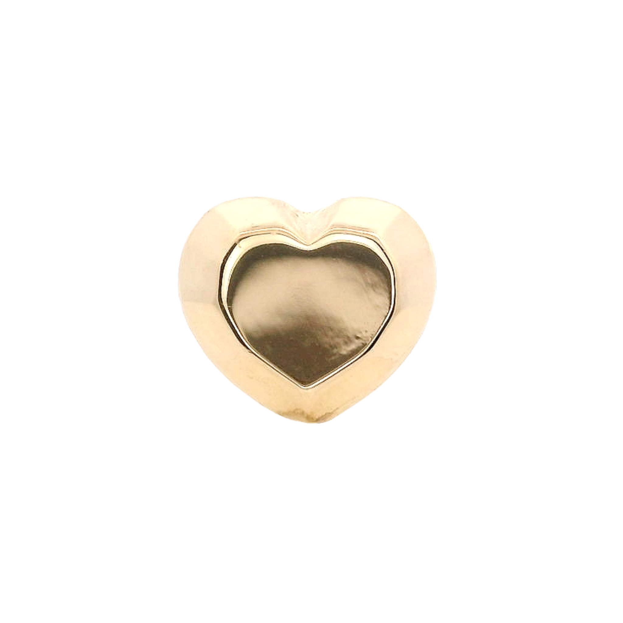 PIERCING FACETED HEART IN 14KT YELLOW GOLD
