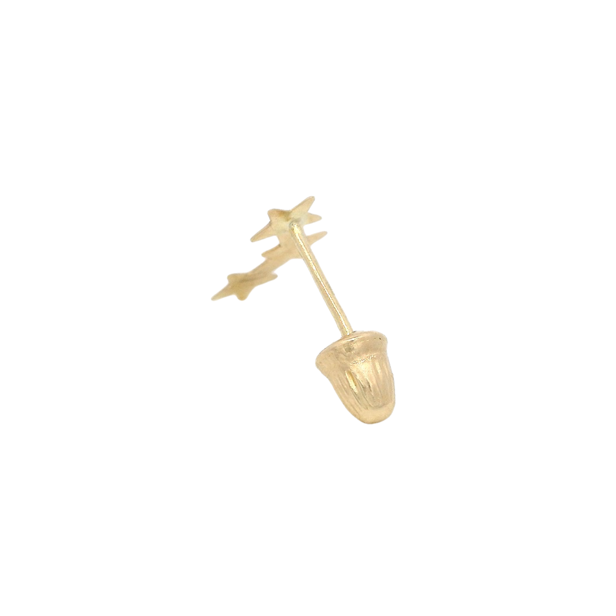 PIERCING THREE STARS PLAIN IN 14KT YELLOW GOLD