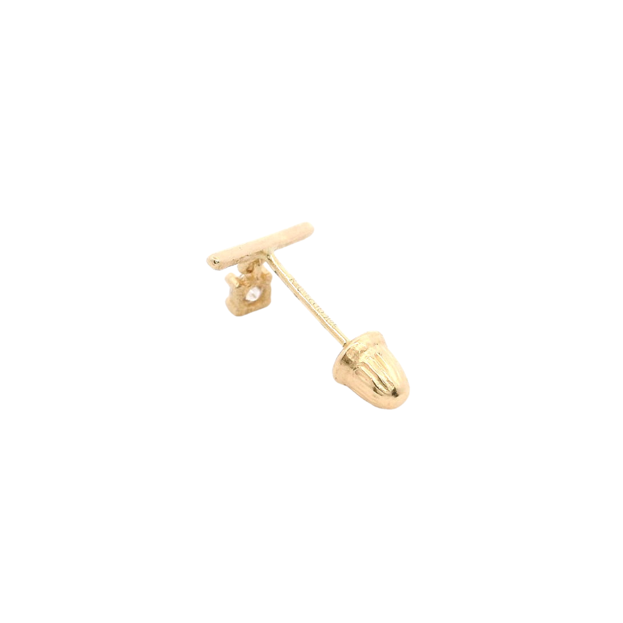 PIERCING BAR DANGLING CRYSTAL IN 14KT YELLOW GOLD