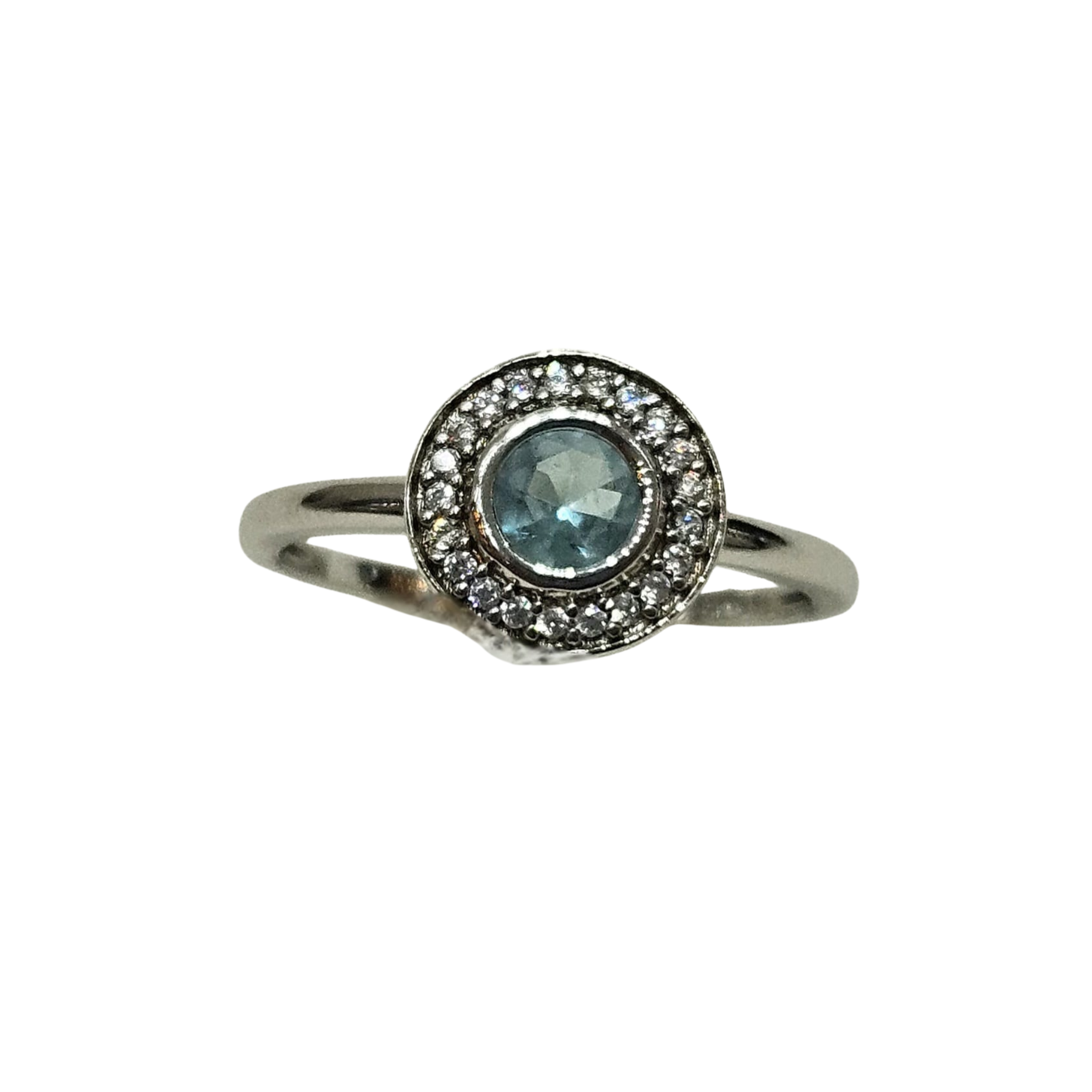 CLEAR CZ MAR BIRTHSTONE RING