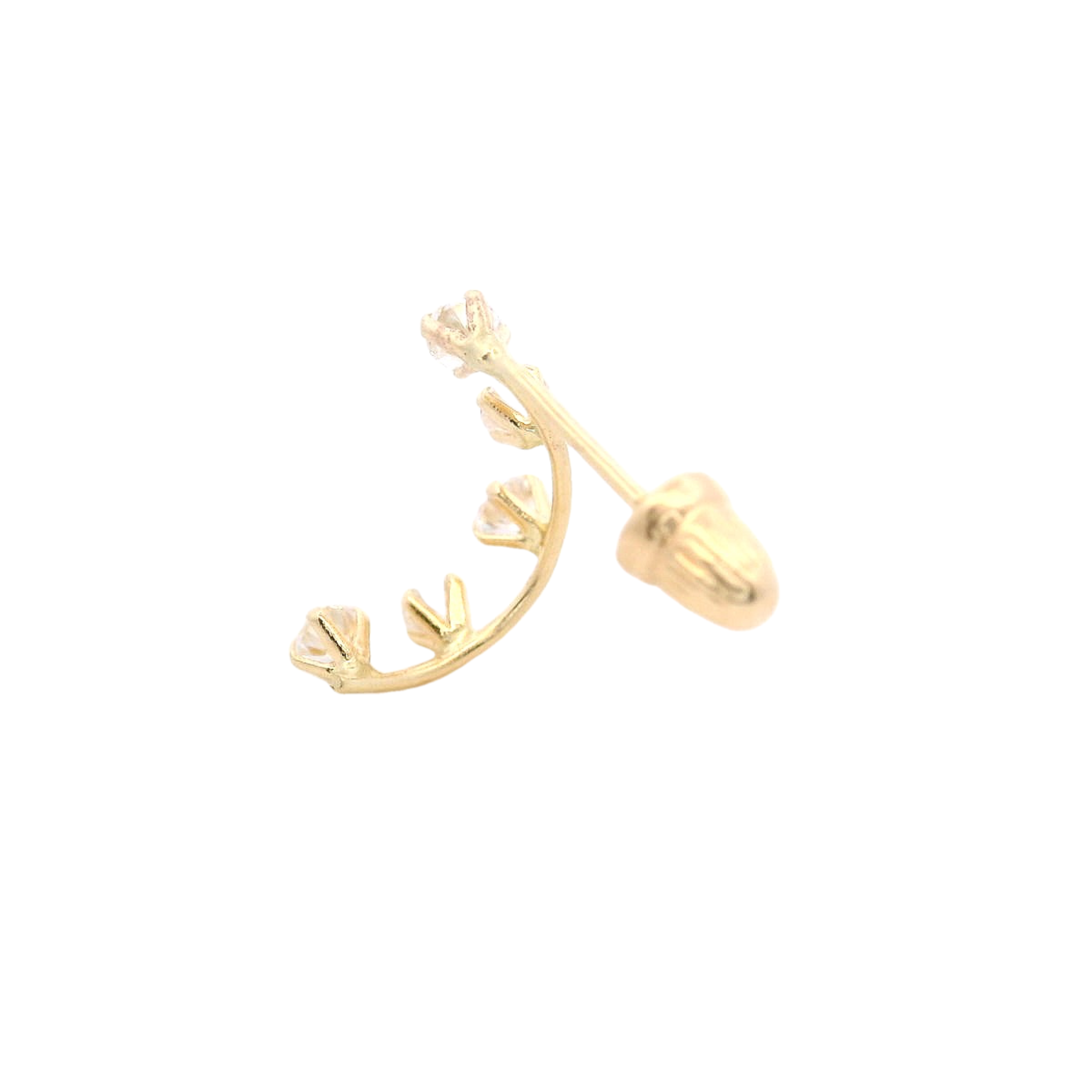 PIERCING CURVE WITH CRYSTALS IN 14KT YELLOW GOLD