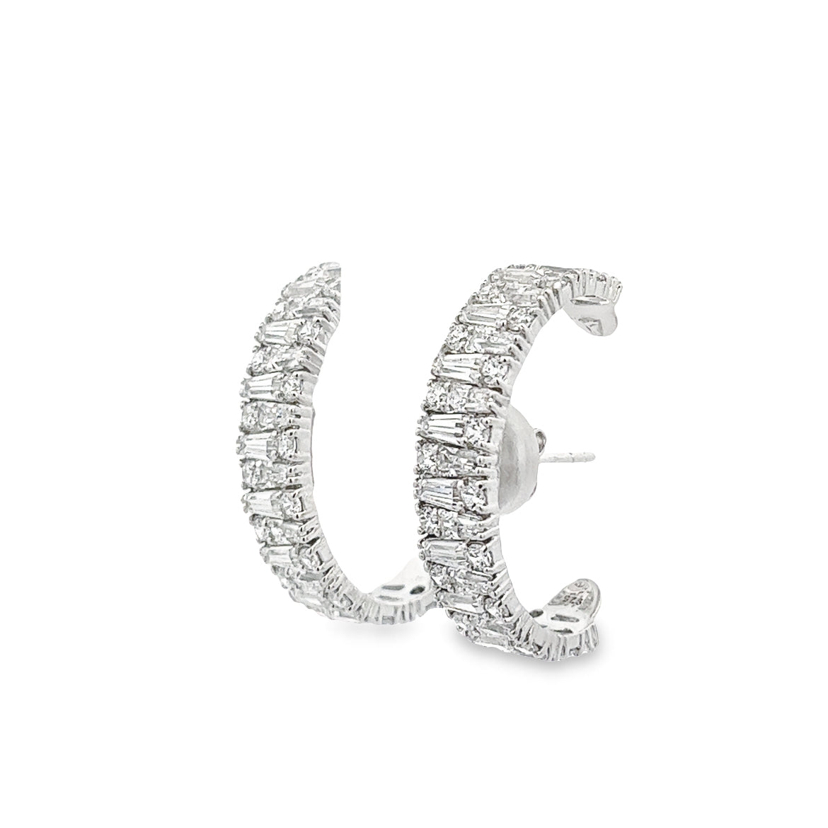 EARRING SILVER CENTER WHITE CZ RP