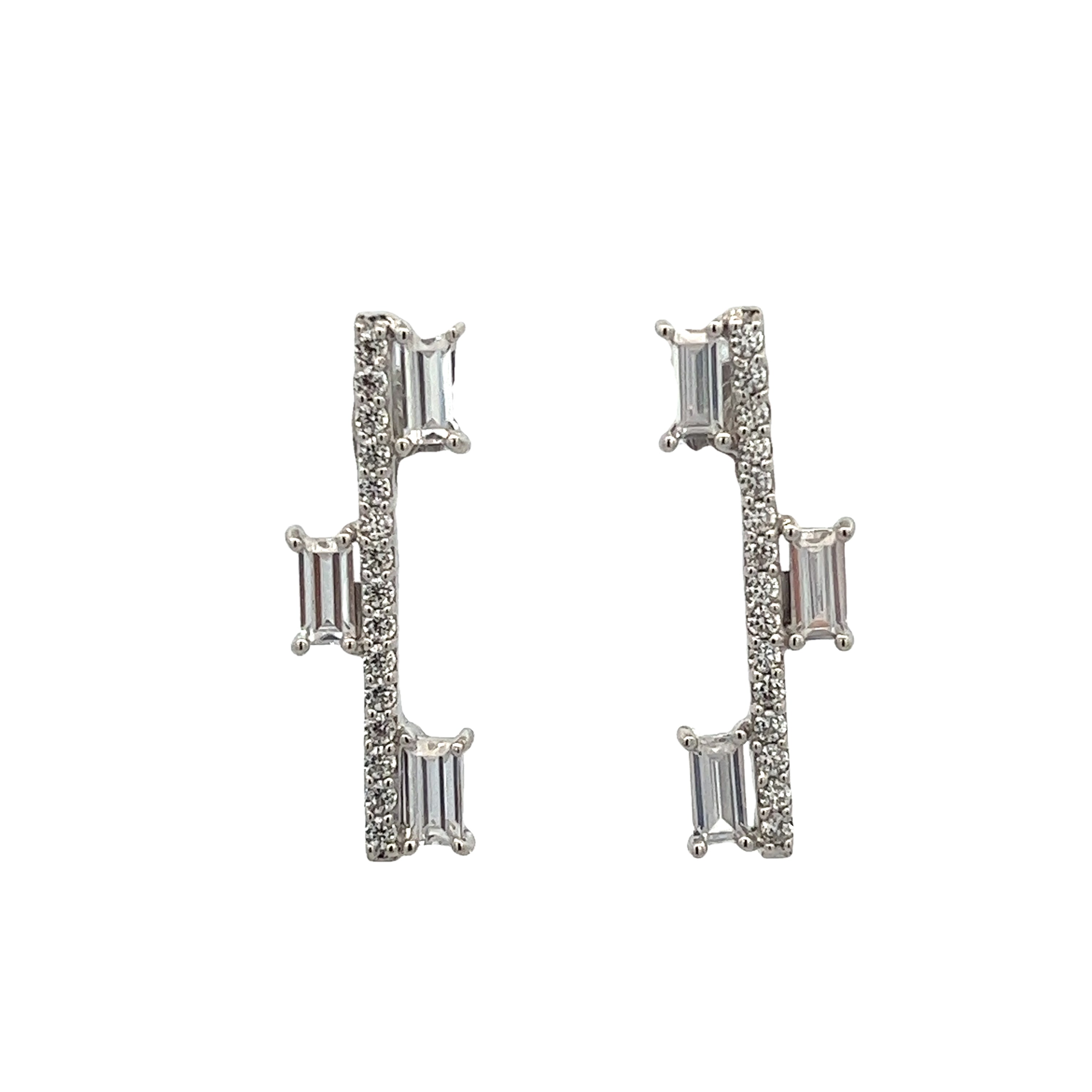 EARRING SILVER CENTER WHITE CZ RP
