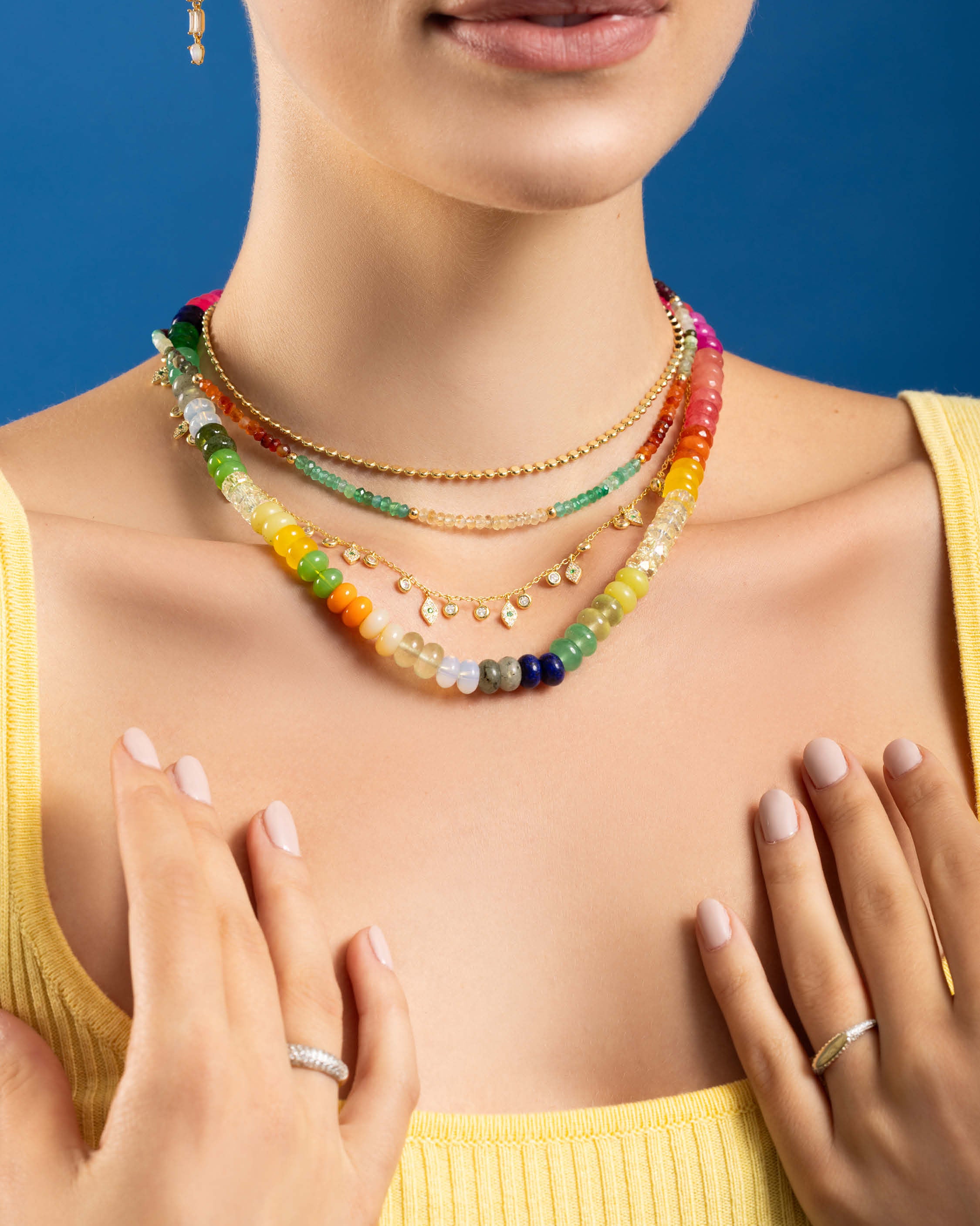 MEDIUM MULTICOLORED BEADS NECKLACE