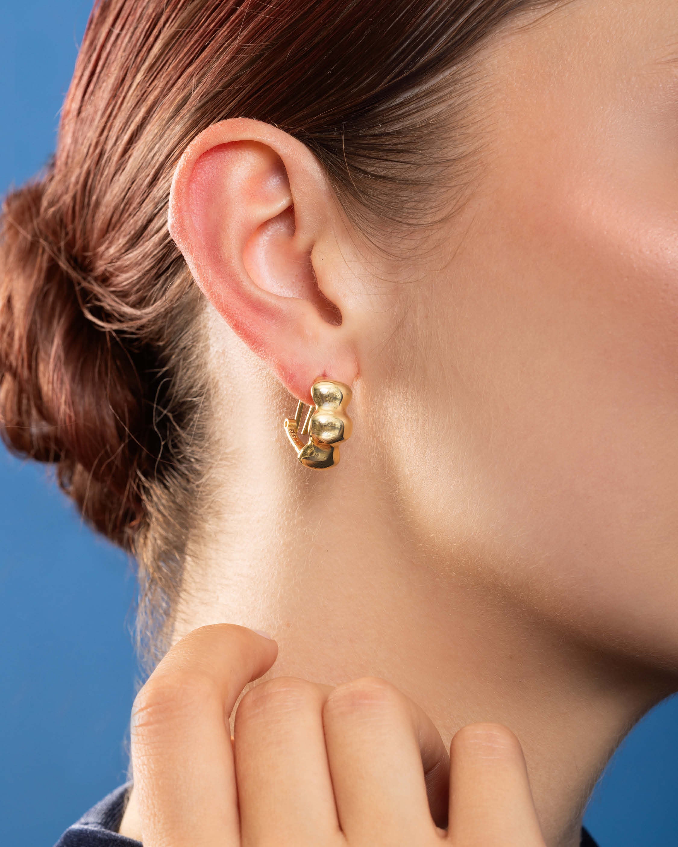 14KY CHUNKY IRREGULAR HOOPS EARRINGS