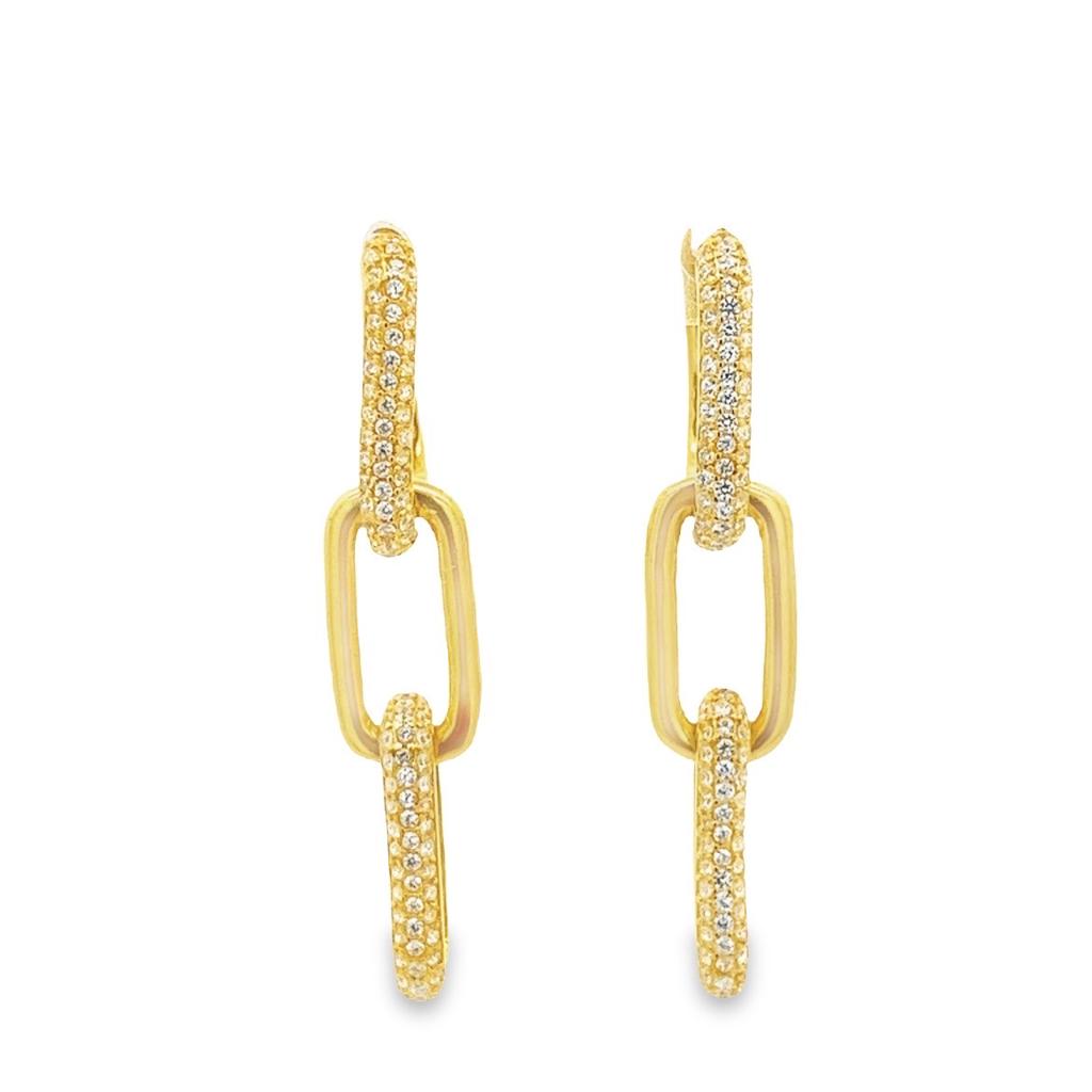 925 GOLD PLATED LINK EARRINGS
