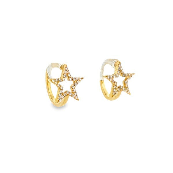 D0.14 14KY STAR EARRINGS