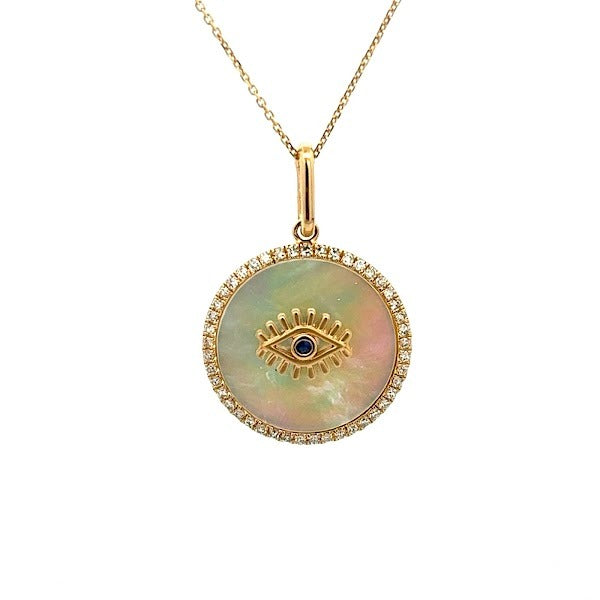 14K GOLD MOTHER OF PEARL EYE CHARM