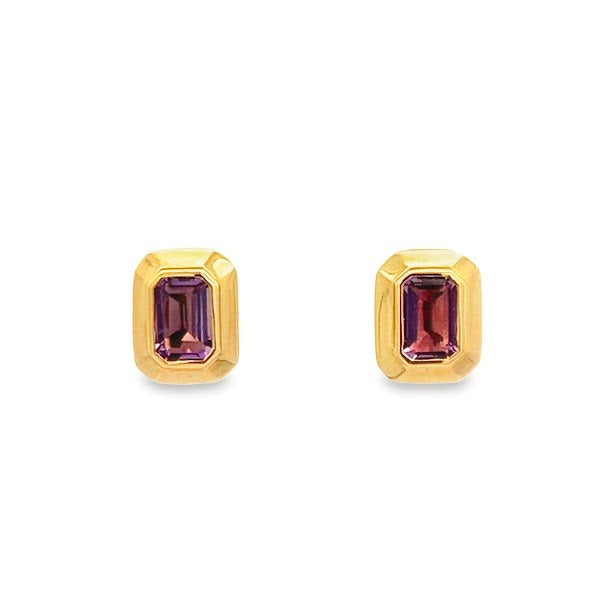 14K GOLD PURPLE AMETHYST EARRINGS