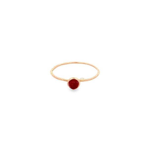 925 SILVER ROSEGOLD PLATED RING WITH RUBY BALL